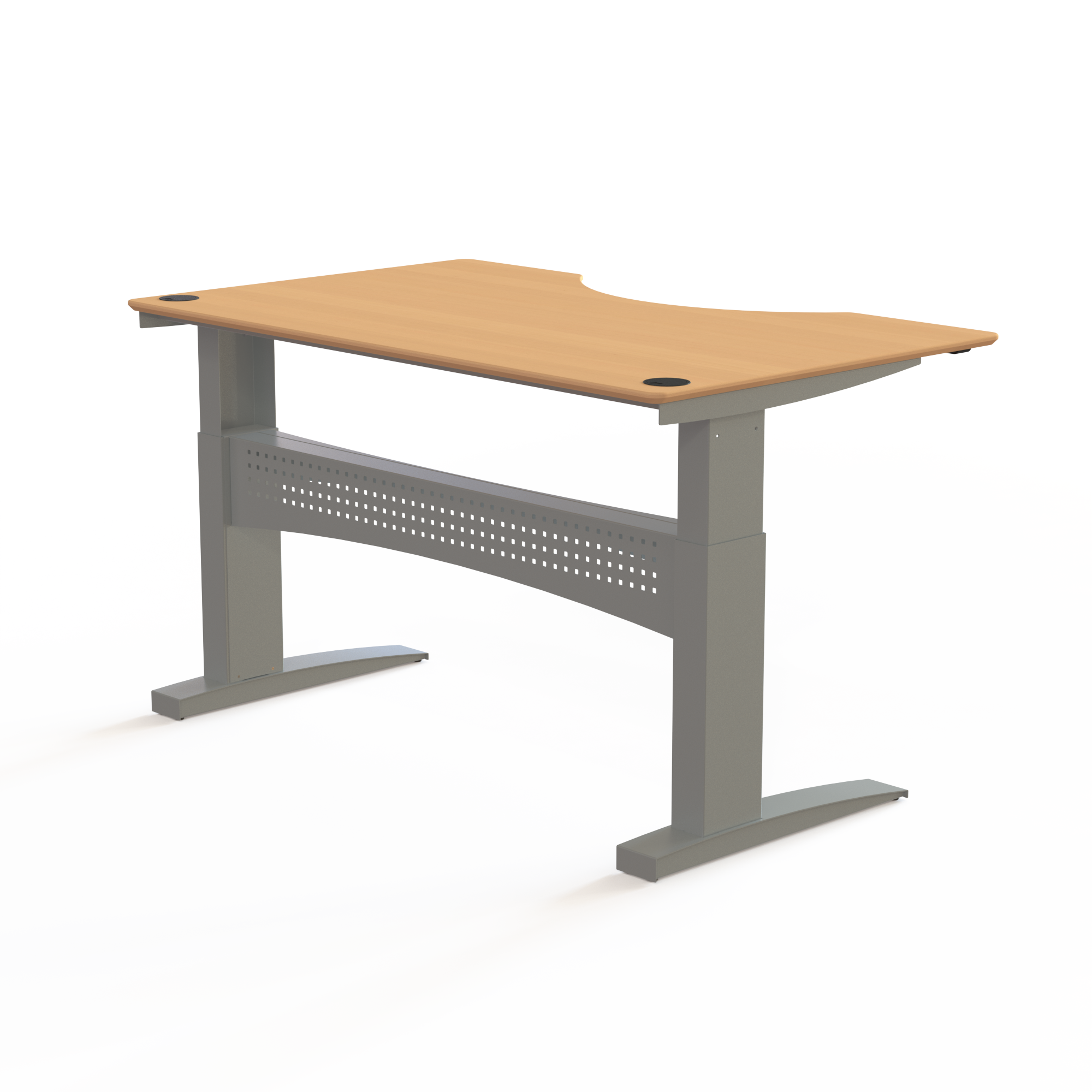 Electric Adjustable Desk | 160x100 cm | Beech with silver frame