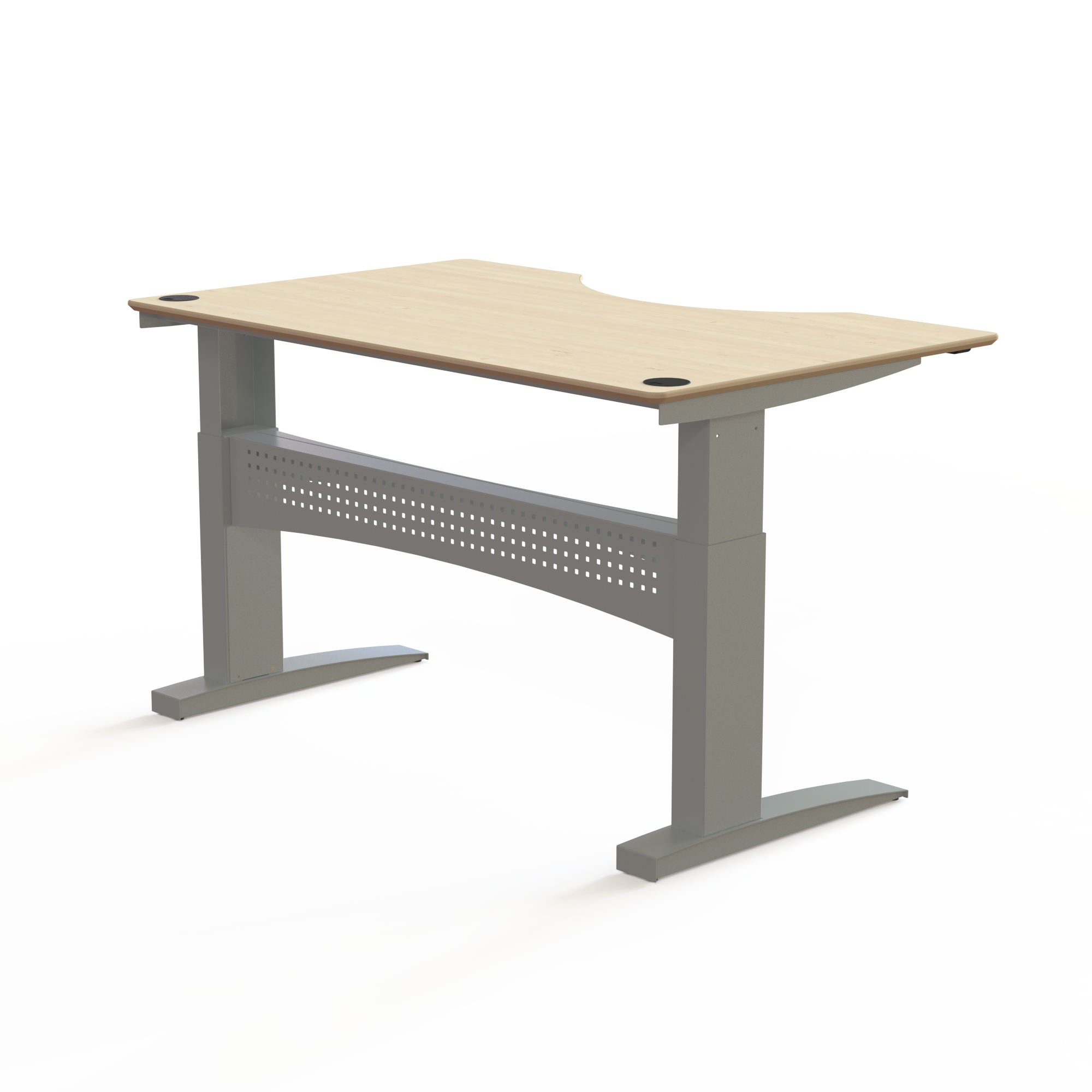 Electric Adjustable Desk | 160x100 cm | Maple with silver frame