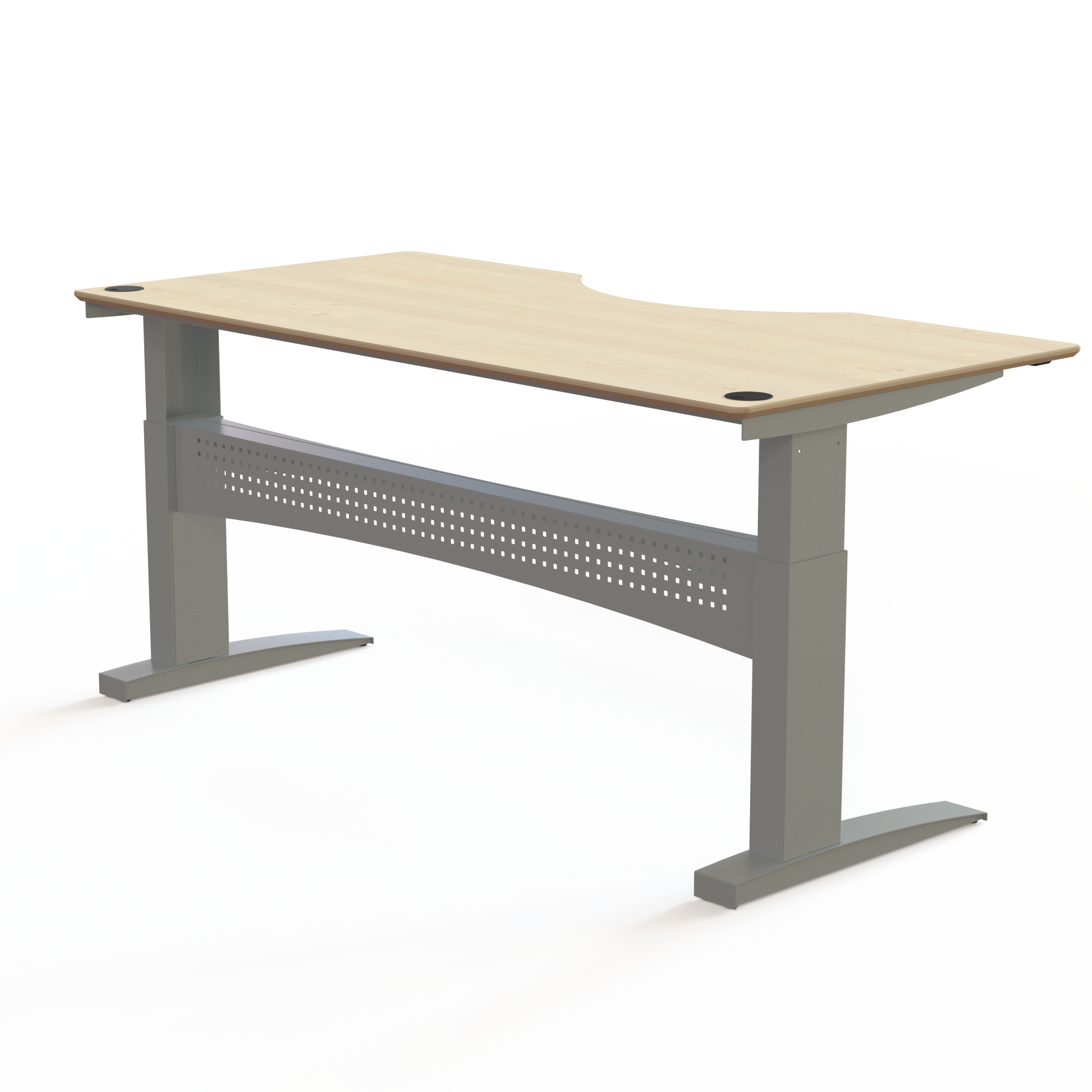 Electric Adjustable Desk | 200x100 cm | Maple with silver frame