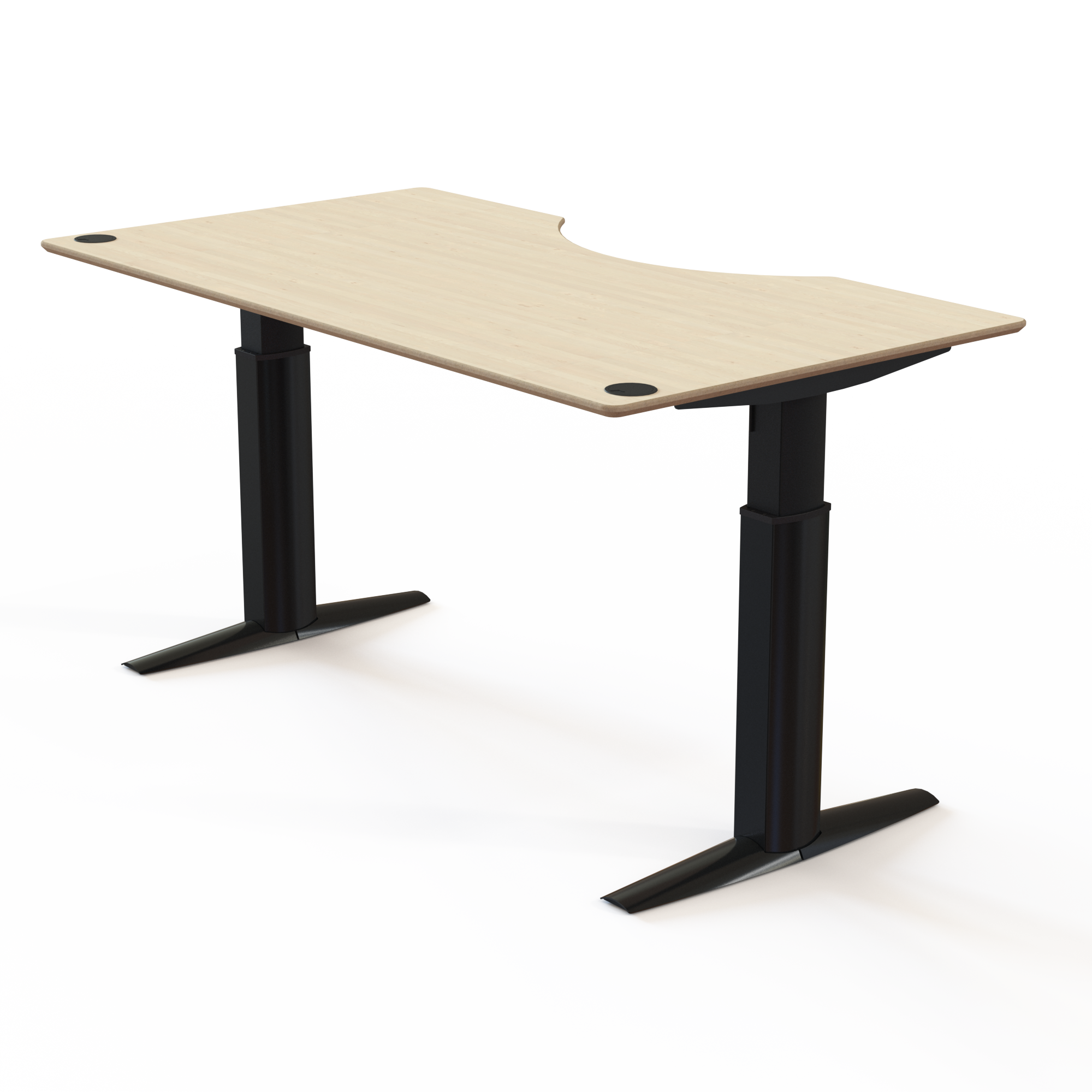 Electric Adjustable Desk | 180x100 cm | Maple with black frame