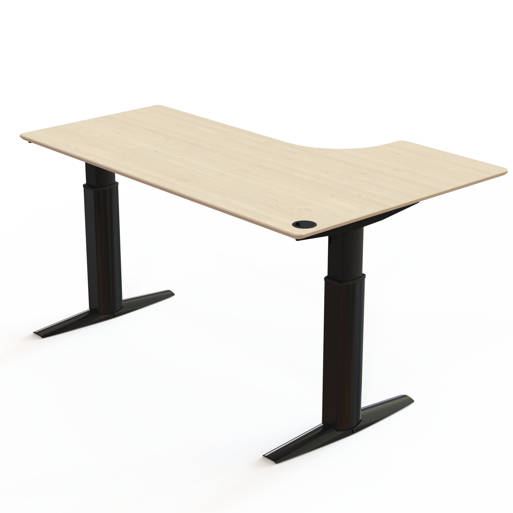 Electric Adjustable Desk | 180x120 cm | Maple with black frame