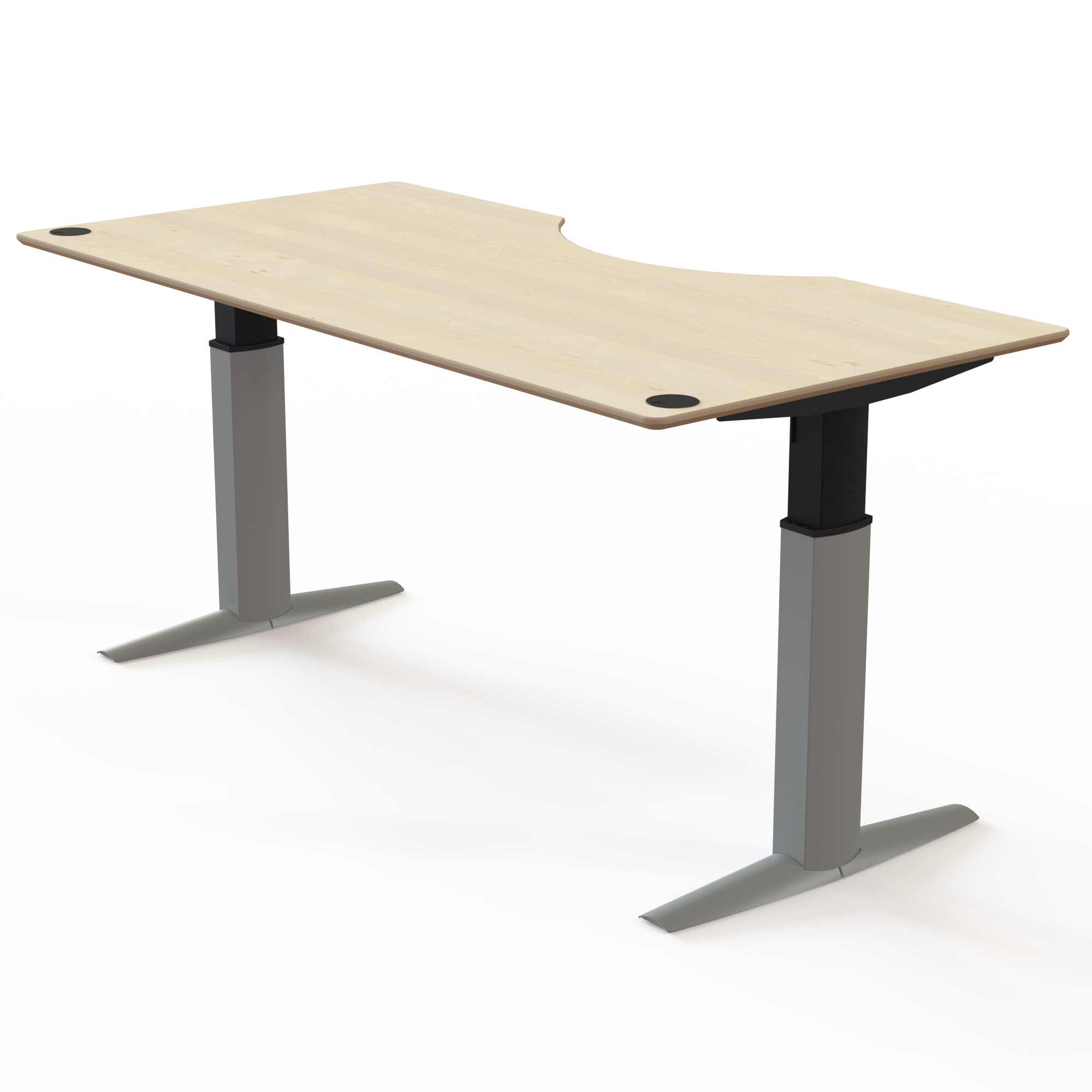 Electric Adjustable Desk | 200x100 cm | Maple with silver frame