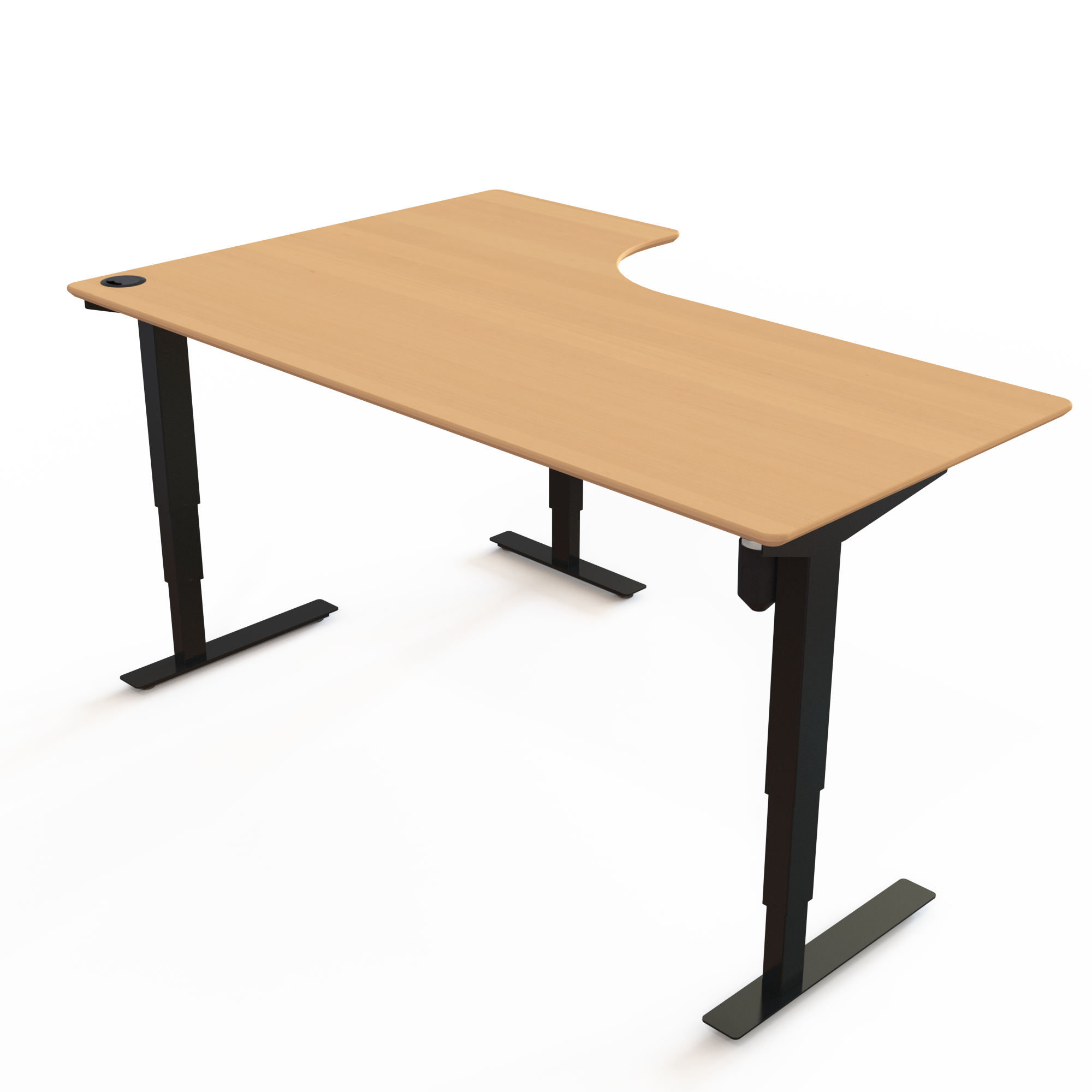 Electric Adjustable Desk | 180x120 cm | Beech with black frame