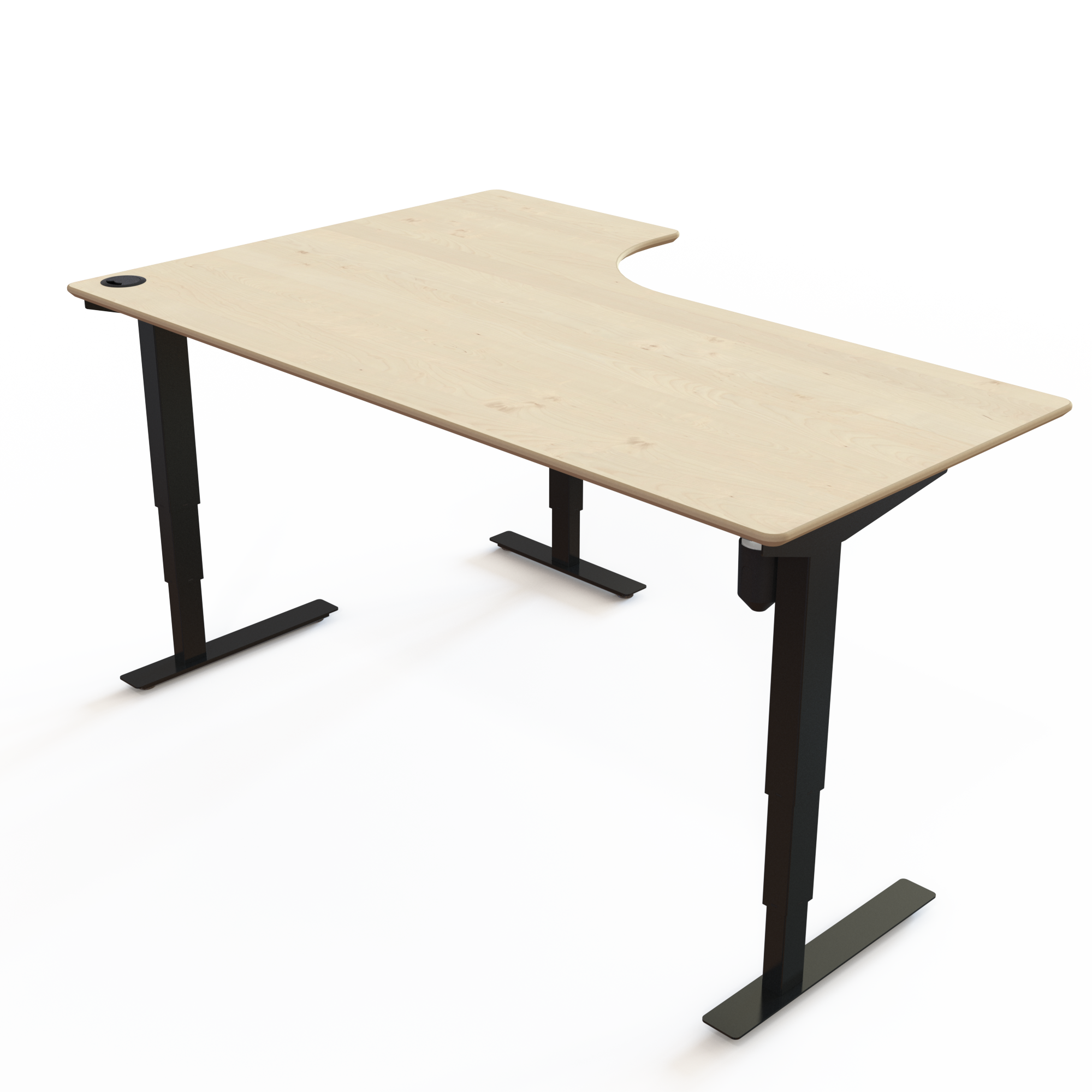 Electric Adjustable Desk | 180x120 cm | Maple with black frame