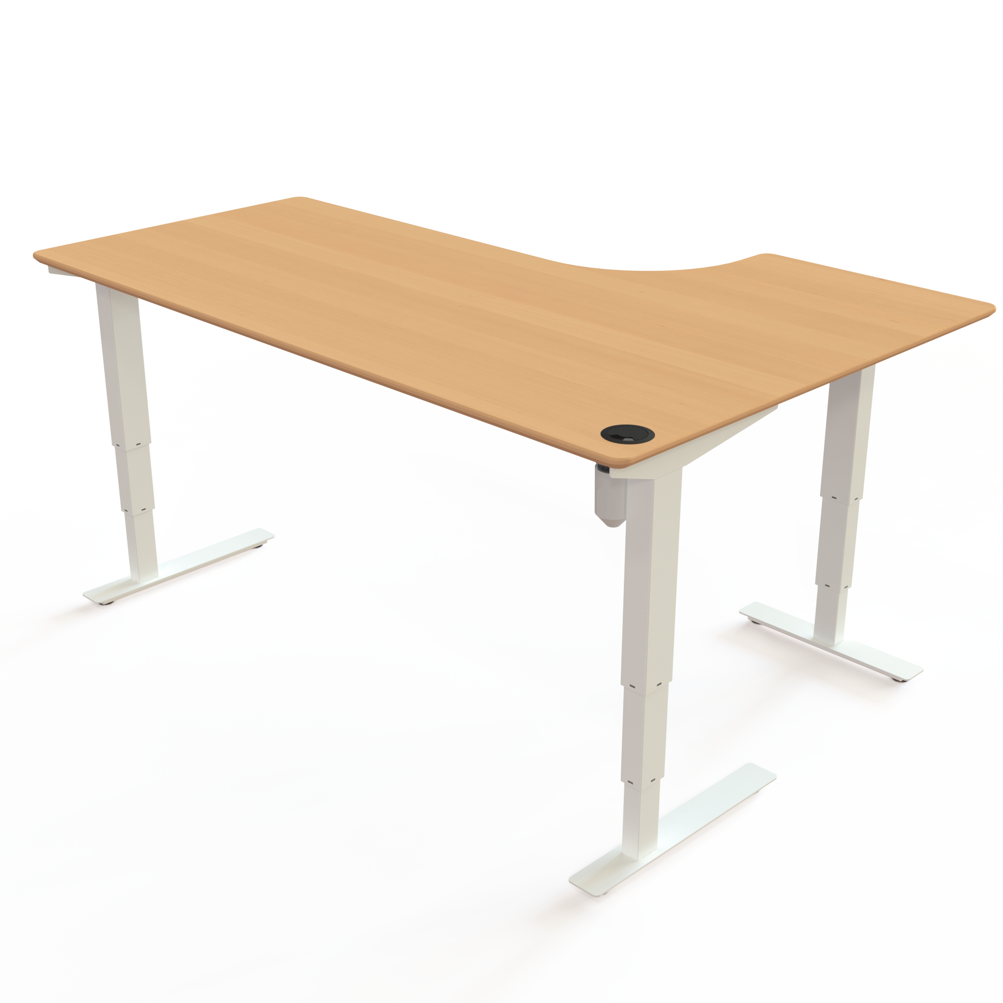 Electric Adjustable Desk | 180x120 cm | Beech with white frame