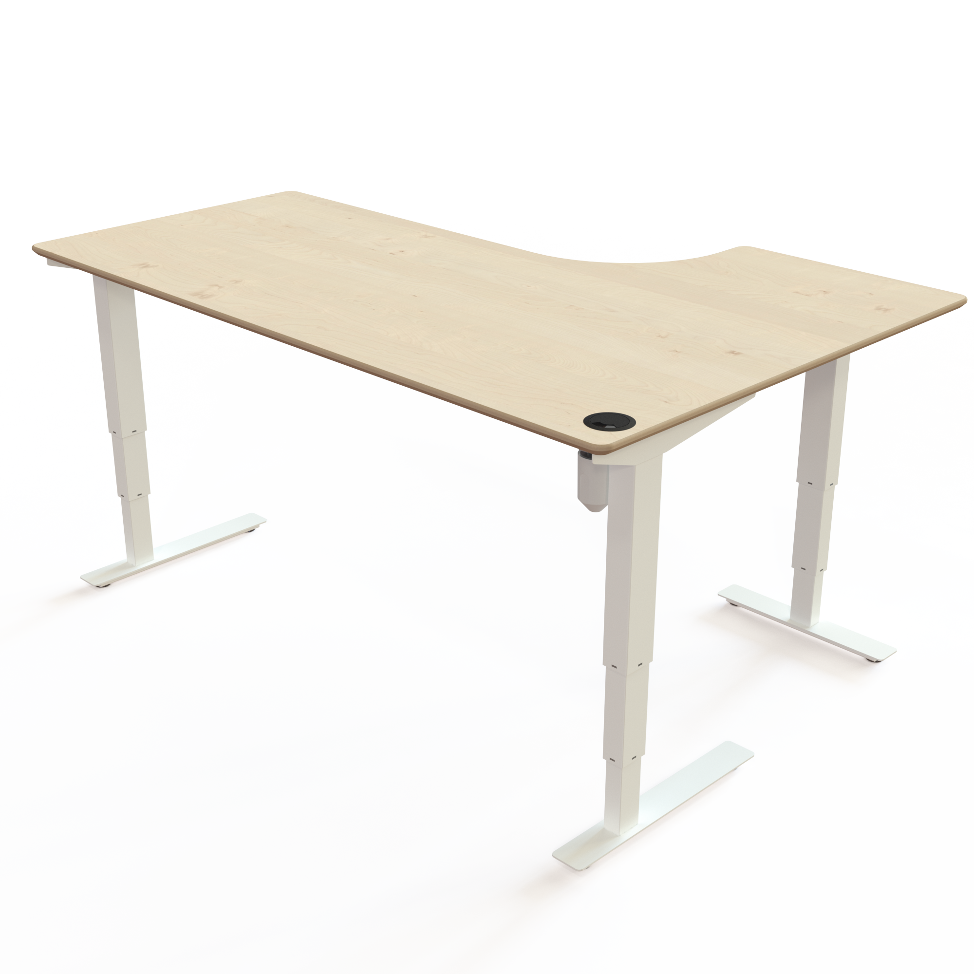 Electric Adjustable Desk | 180x120 cm | Maple with white frame