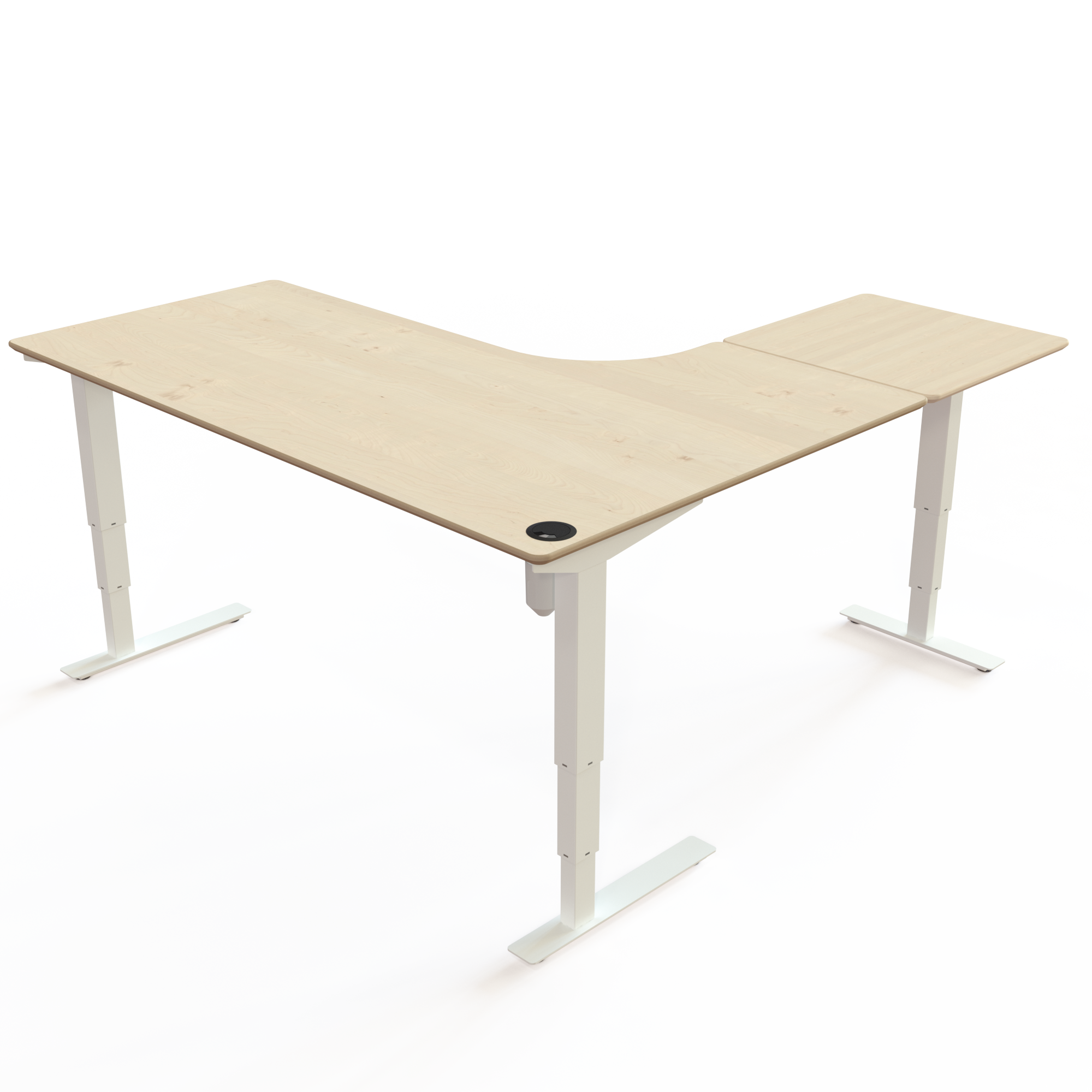 Electric Adjustable Desk | 180x180 cm | Maple with white frame