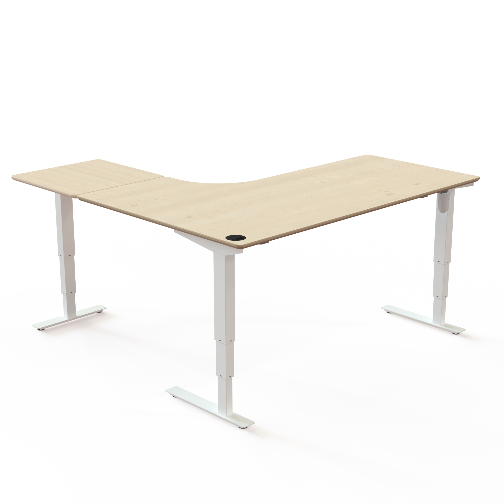 Electric Adjustable Desk | 180x180 cm | Maple with white frame