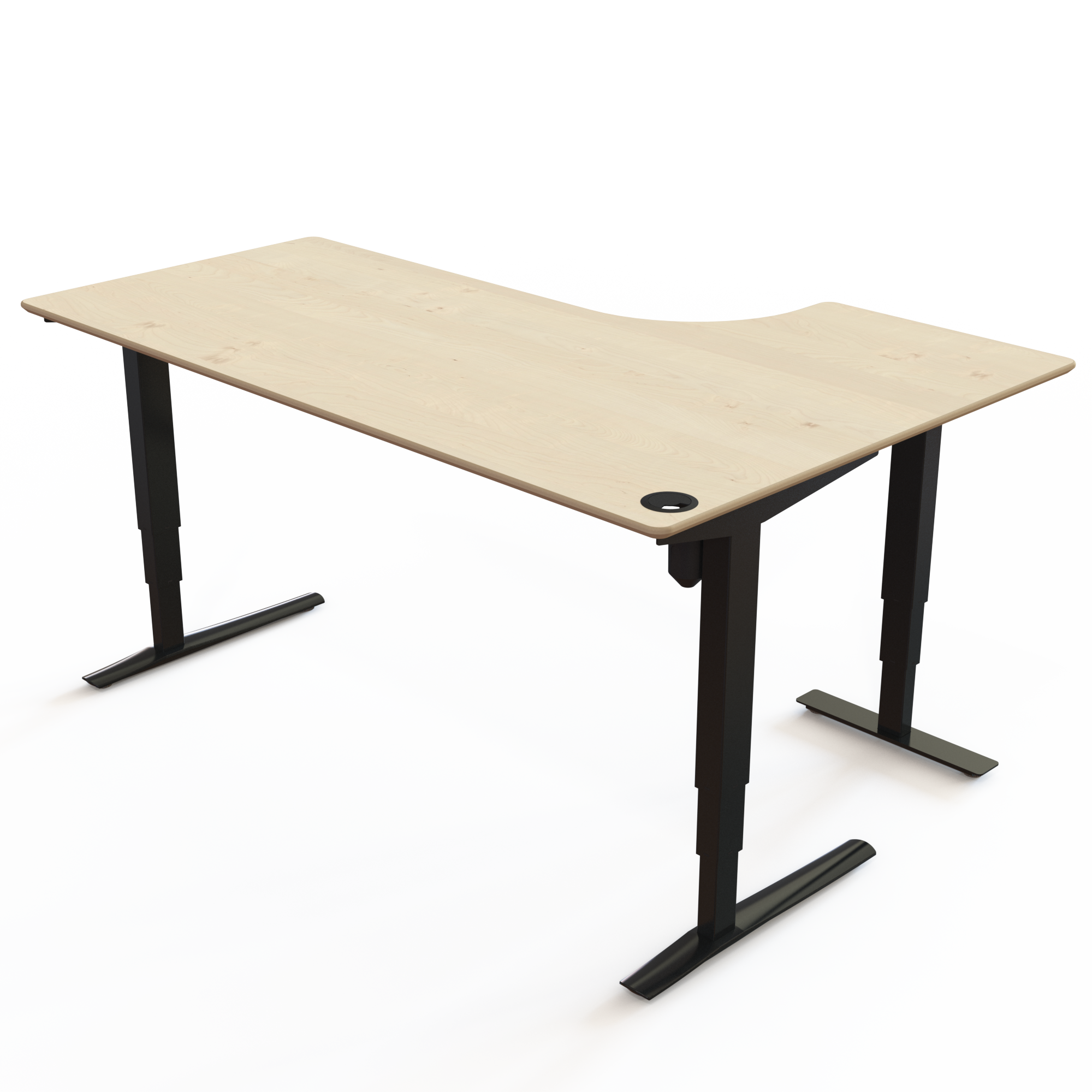 Electric Adjustable Desk | 180x120 cm | Maple with black frame