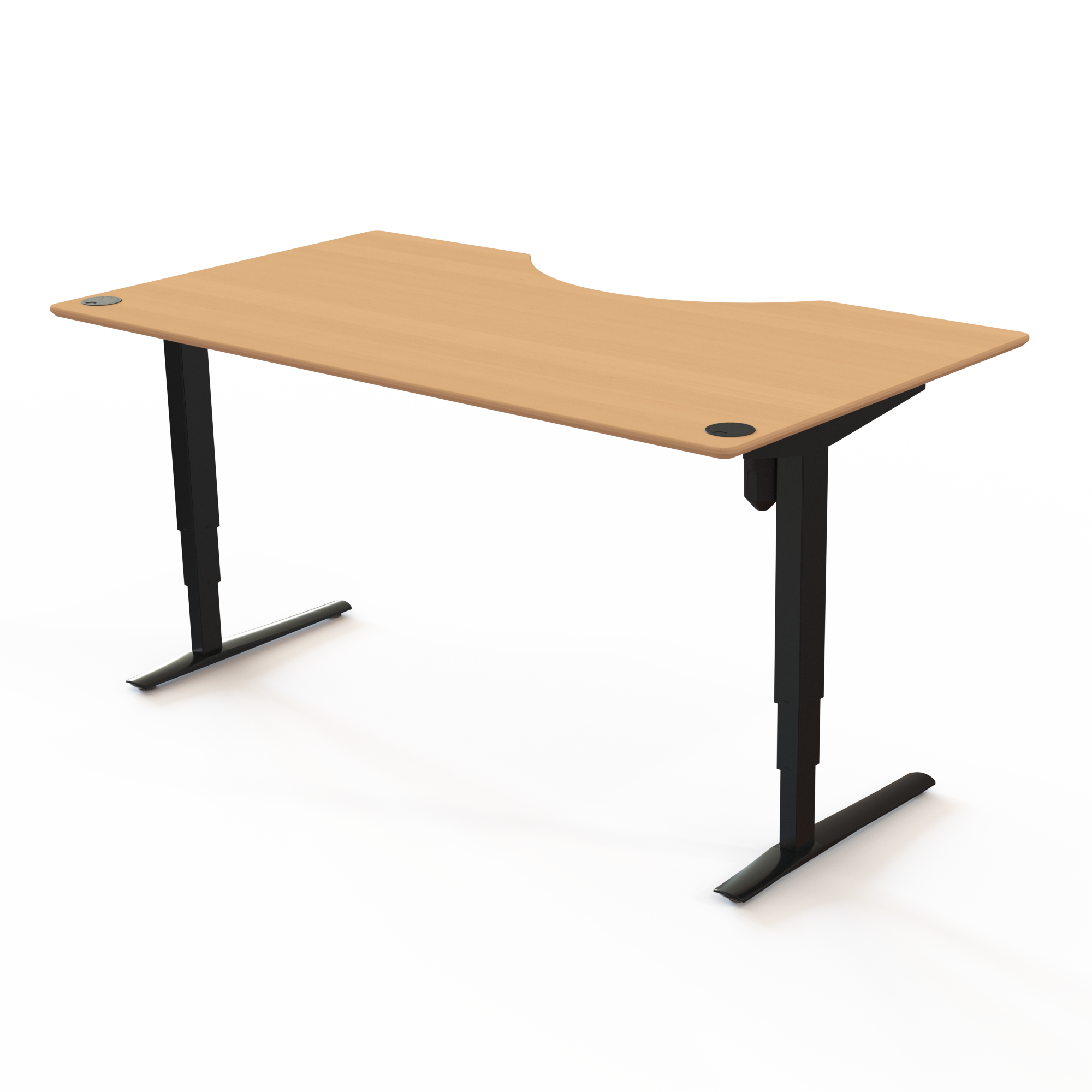 Electric Adjustable Desk | 180x100 cm | Beech with black frame