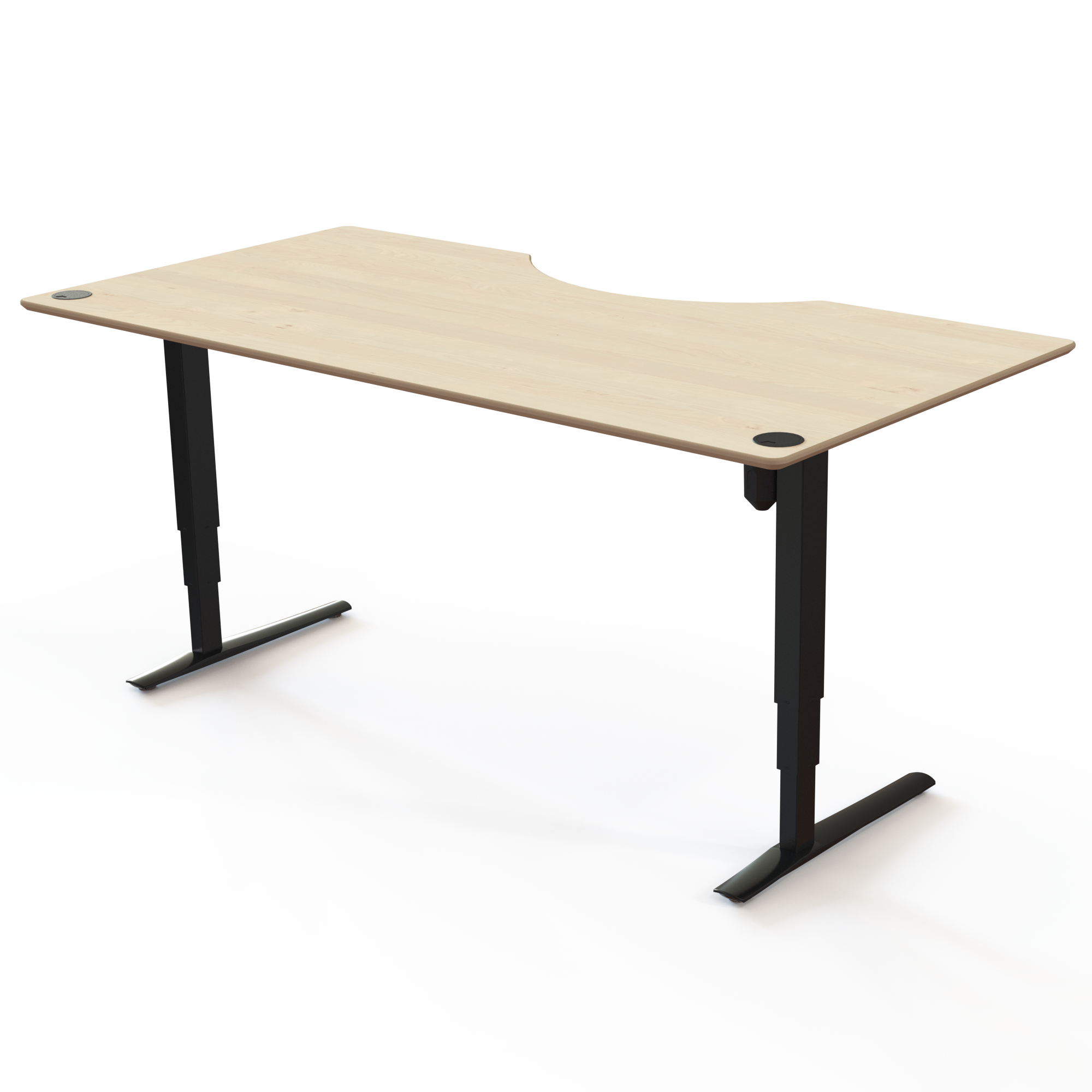 Electric Adjustable Desk | 200x100 cm | Maple with black frame