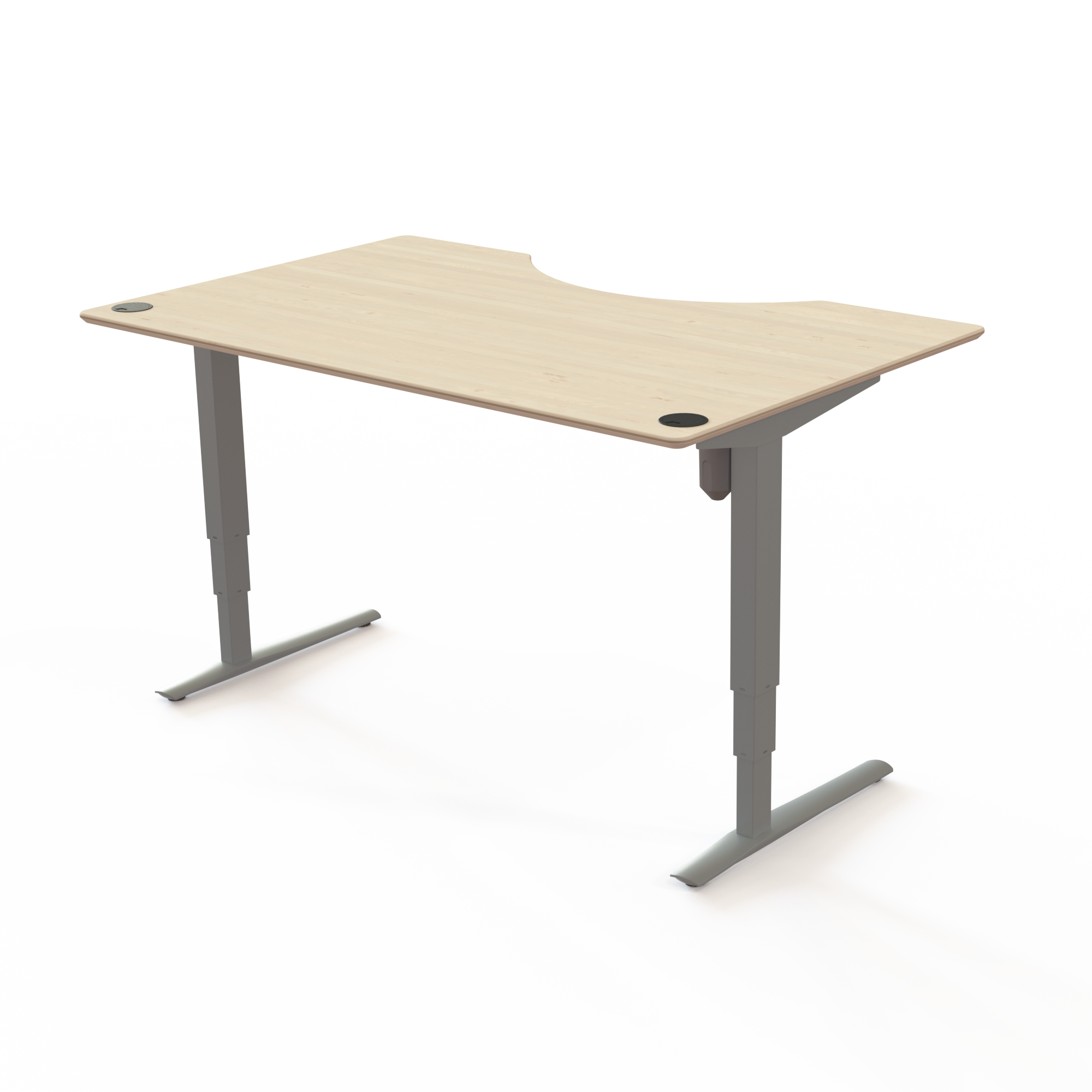 Electric Adjustable Desk | 160x100 cm | Maple with silver frame