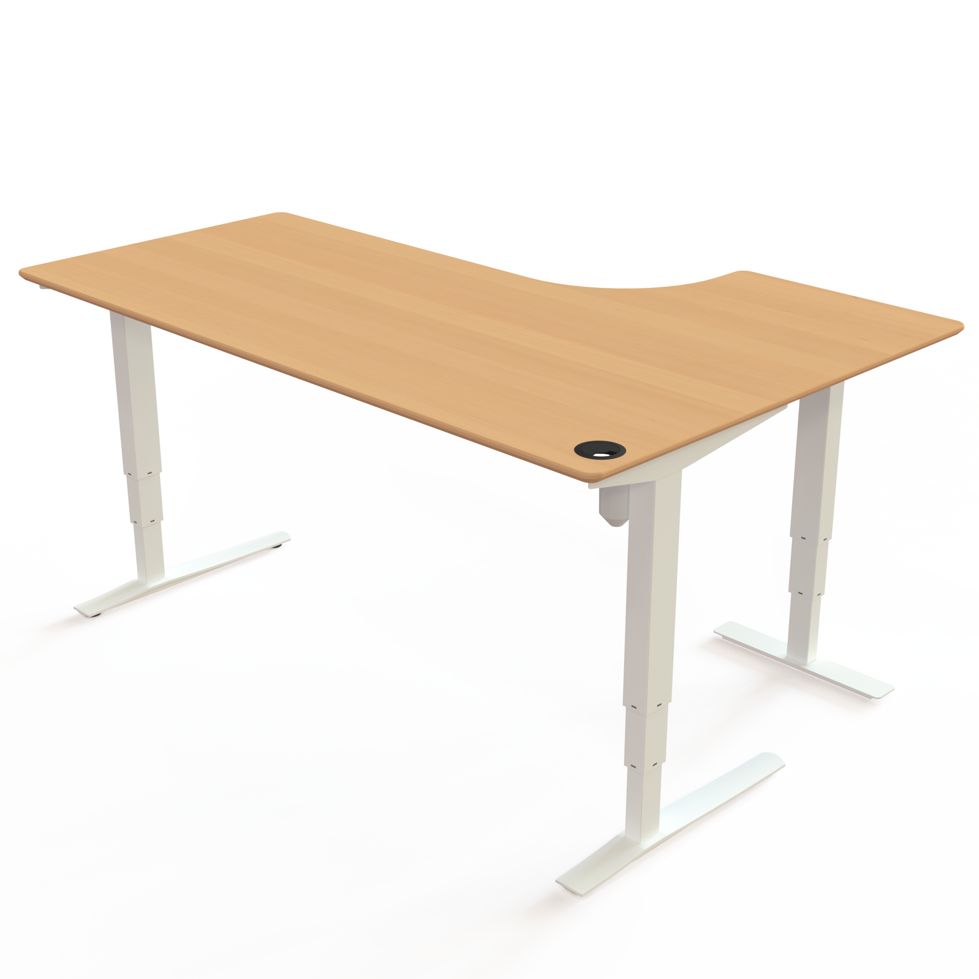 Electric Adjustable Desk | 180x120 cm | Beech with white frame