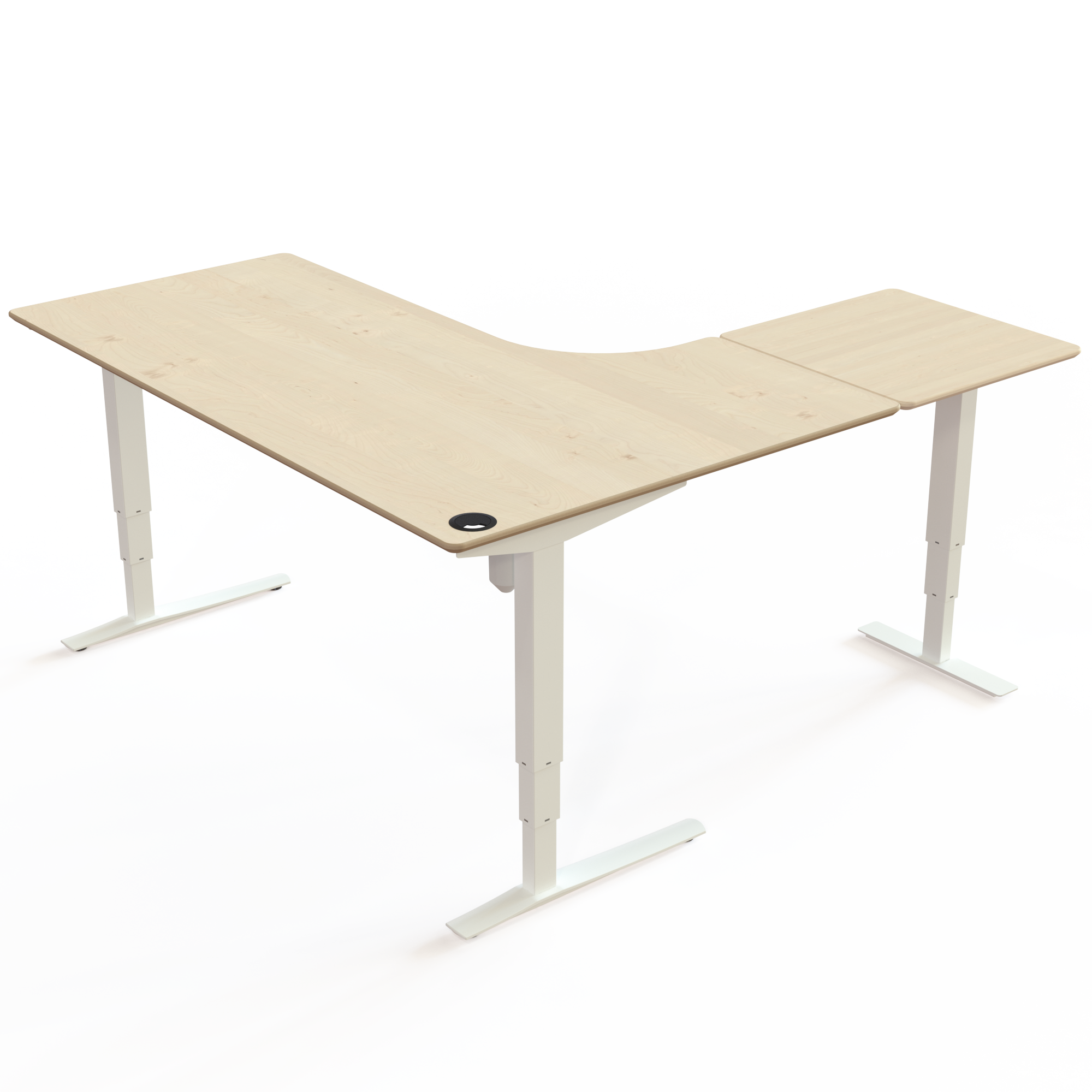 Electric Adjustable Desk | 180x180 cm | Maple with white frame