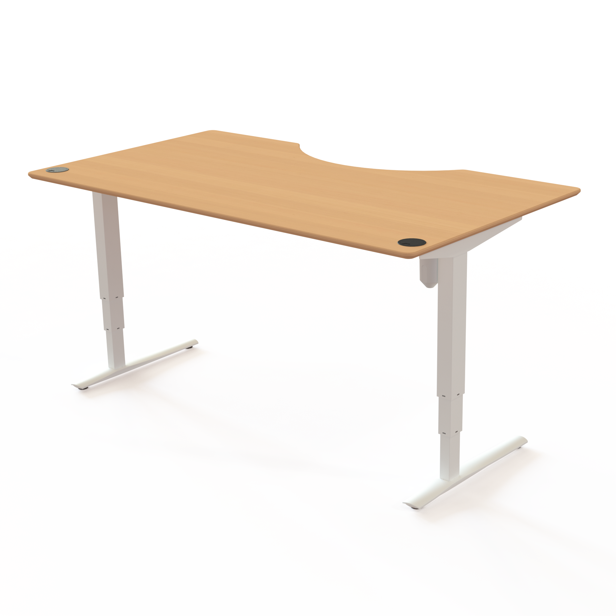 Electric Adjustable Desk | 180x100 cm | Beech with white frame