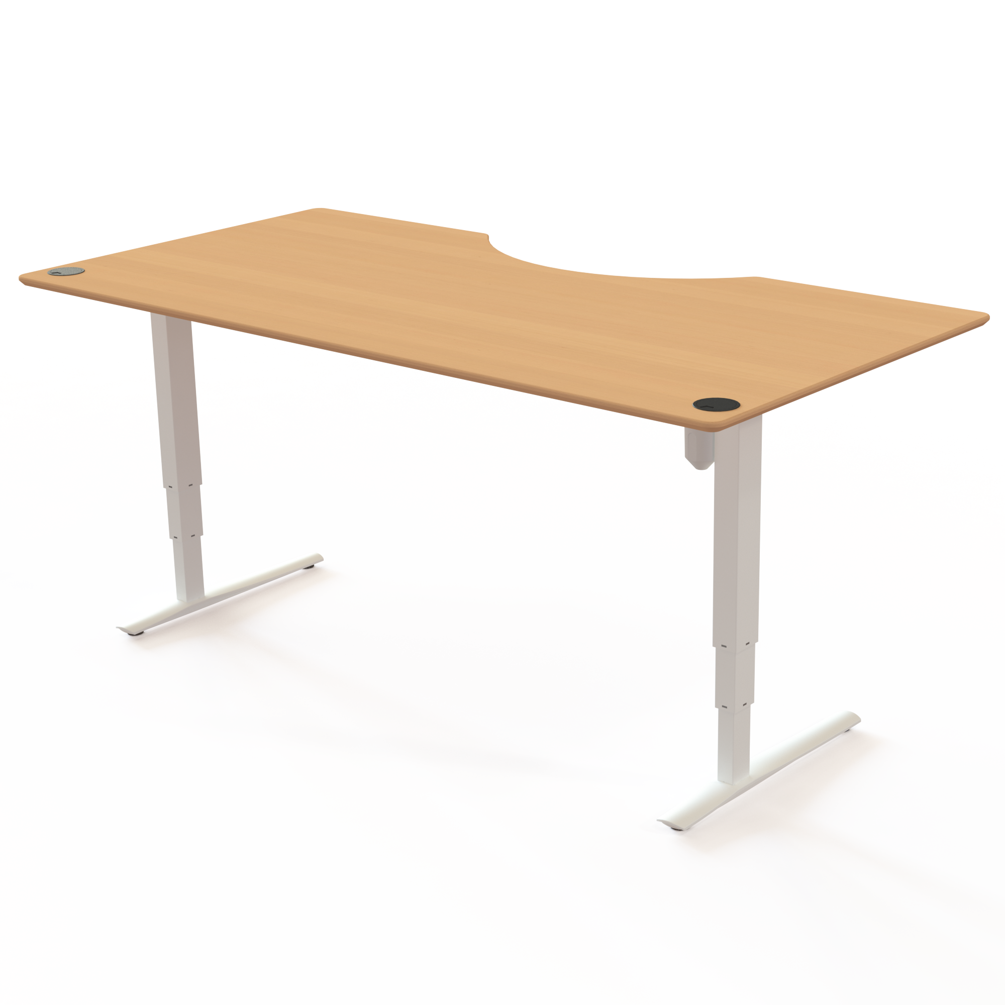 Electric Adjustable Desk | 200x100 cm | Beech with white frame