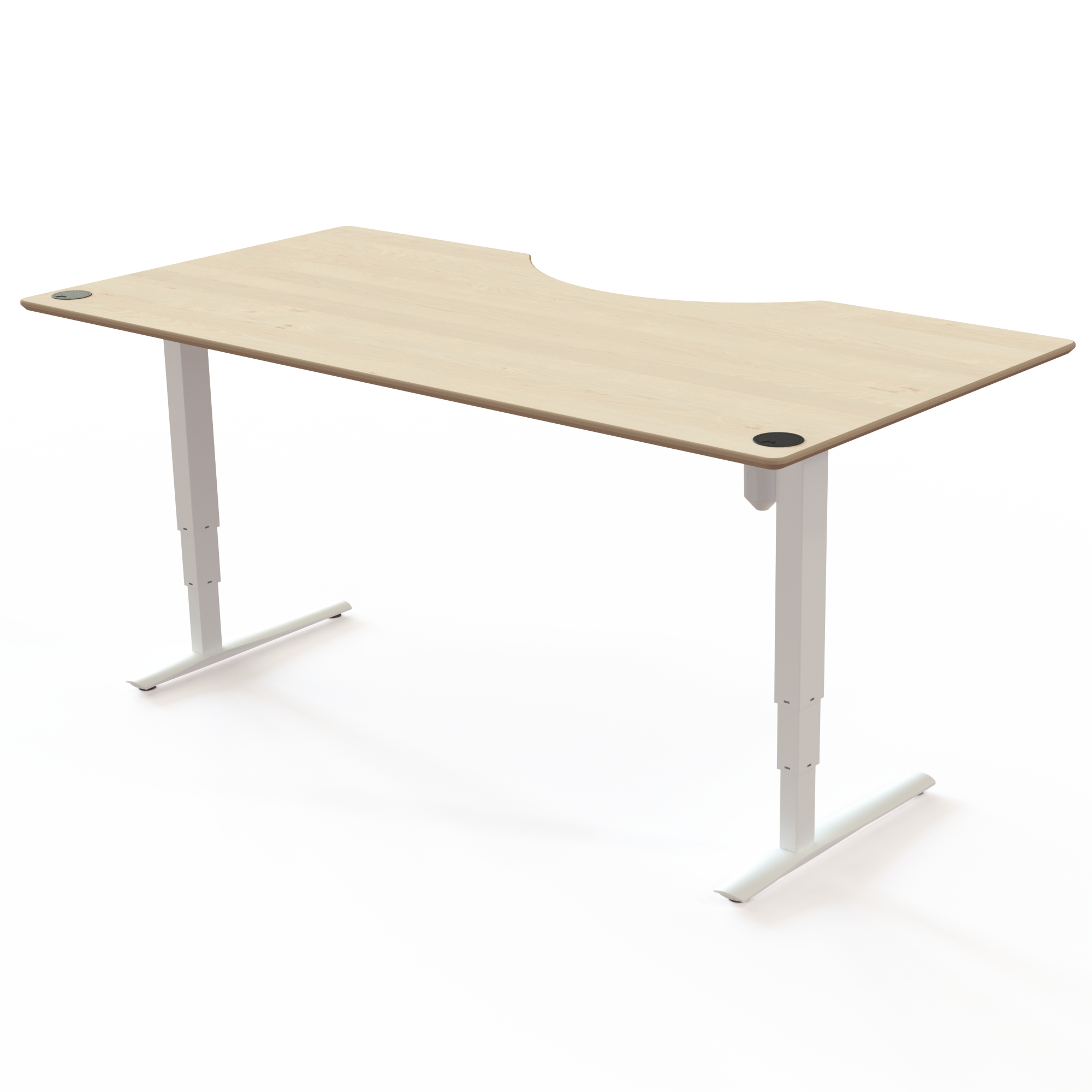 Electric Adjustable Desk | 200x100 cm | Maple with white frame