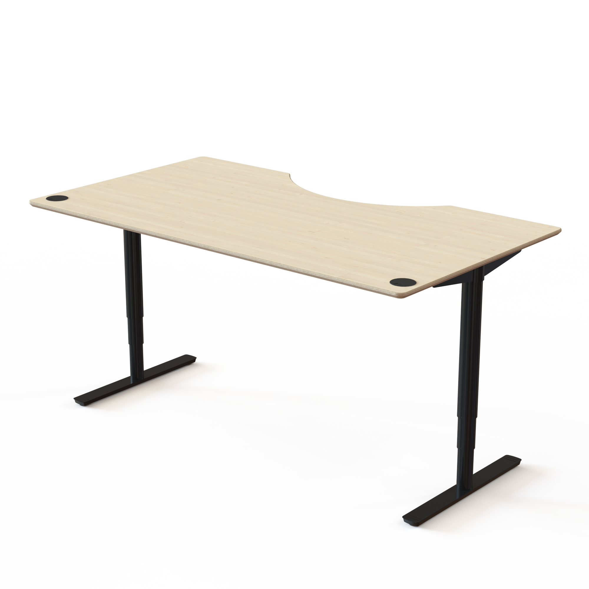 Electric Adjustable Desk | 180x100 cm | Maple with black frame