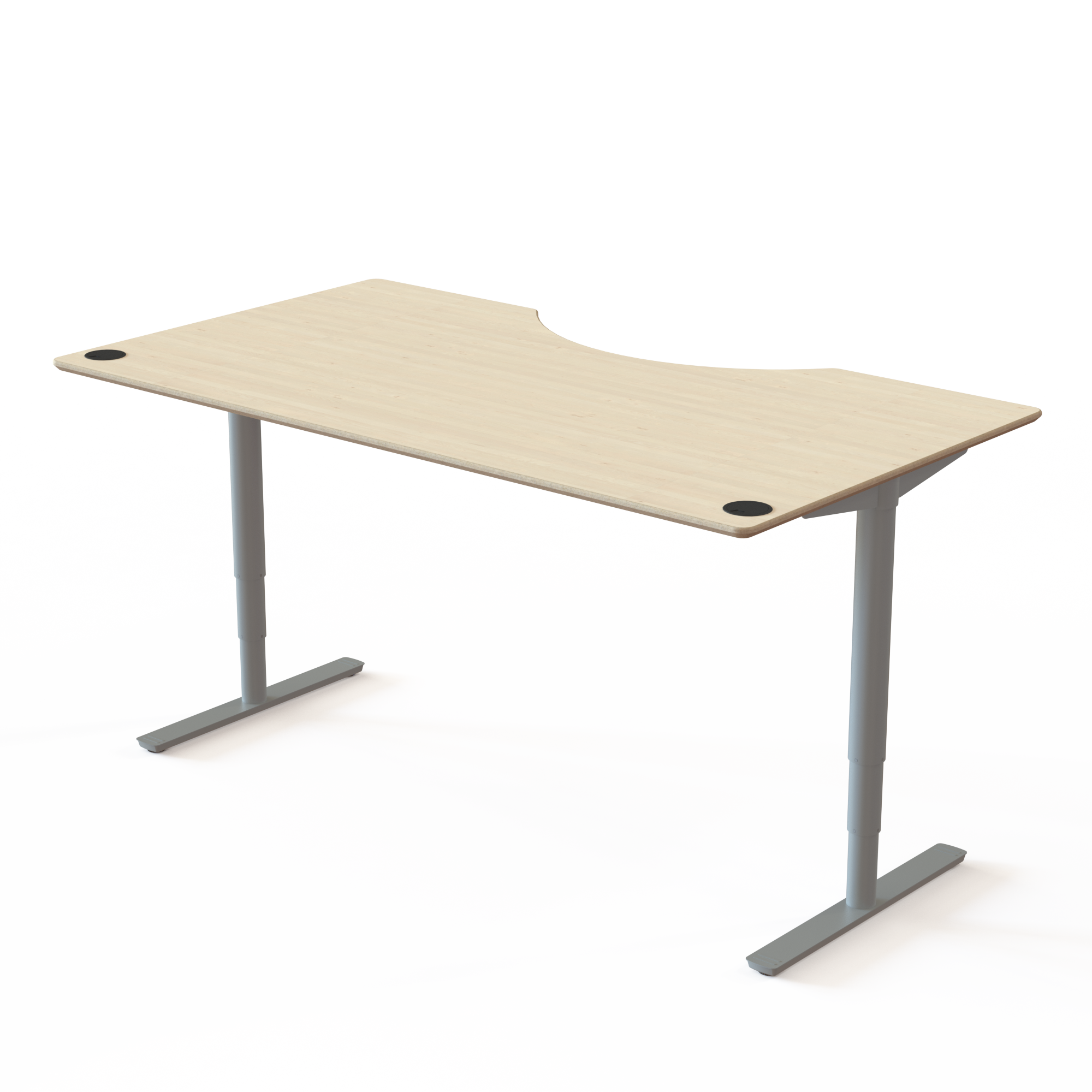 Electric Adjustable Desk | 180x100 cm | Maple with silver frame