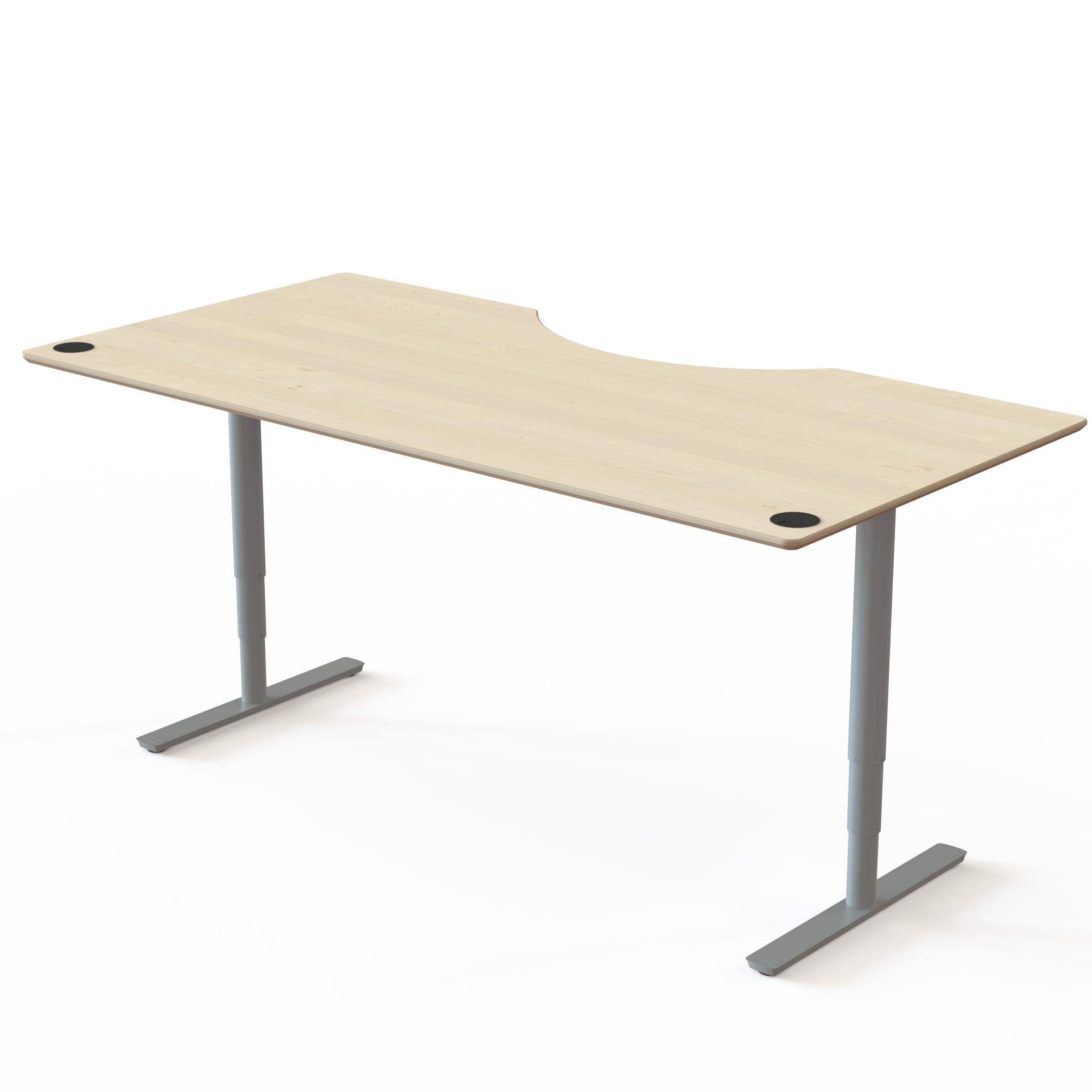 Electric Adjustable Desk | 200x100 cm | Maple with silver frame