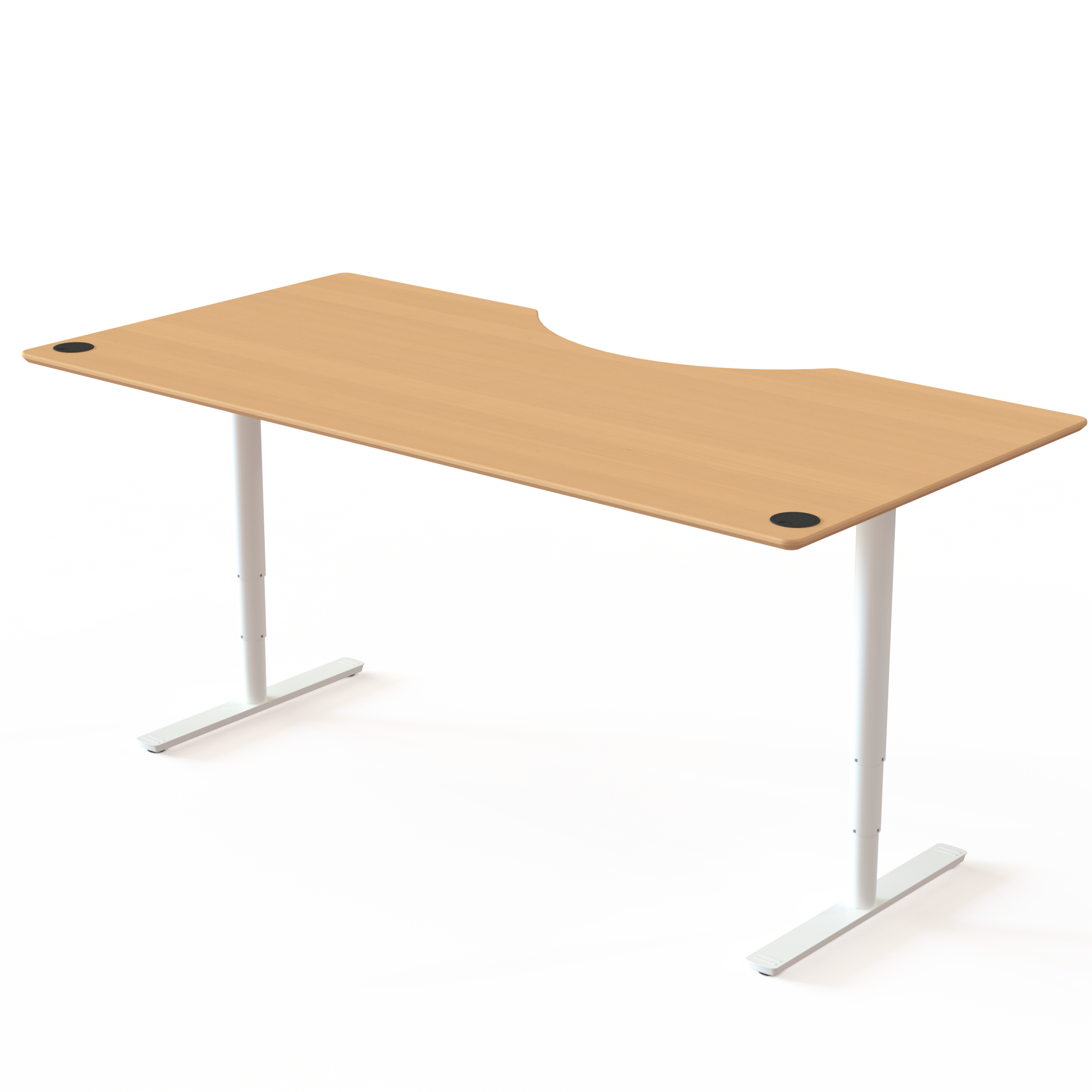 Electric Adjustable Desk | 200x100 cm | Beech with white frame