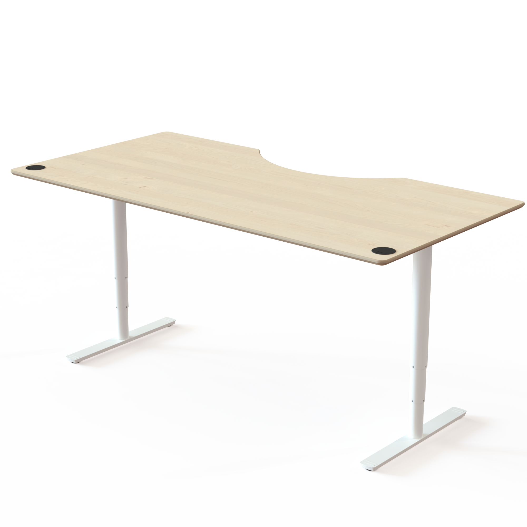 Electric Adjustable Desk | 200x100 cm | Maple with white frame