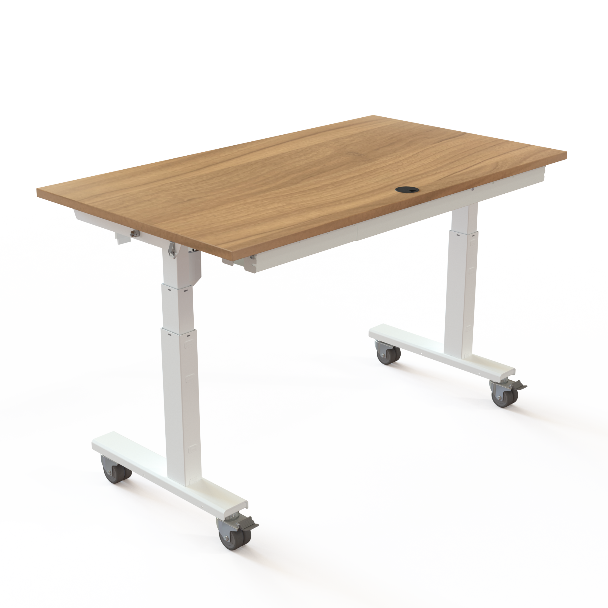 Electric Adjustable Desk | 140x80 cm | Walnut with white frame