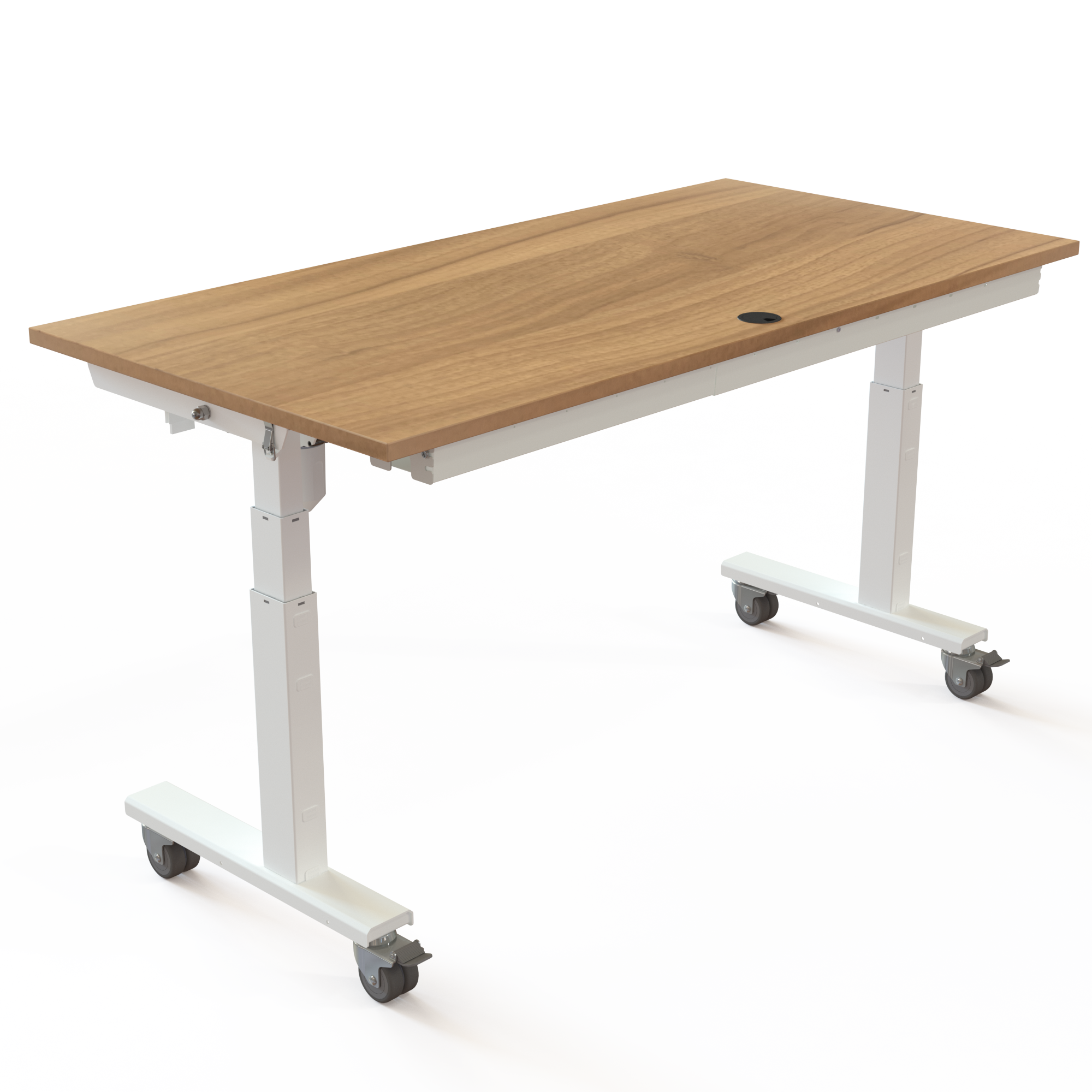 Electric Adjustable Desk | 160x80 cm | Walnut with white frame