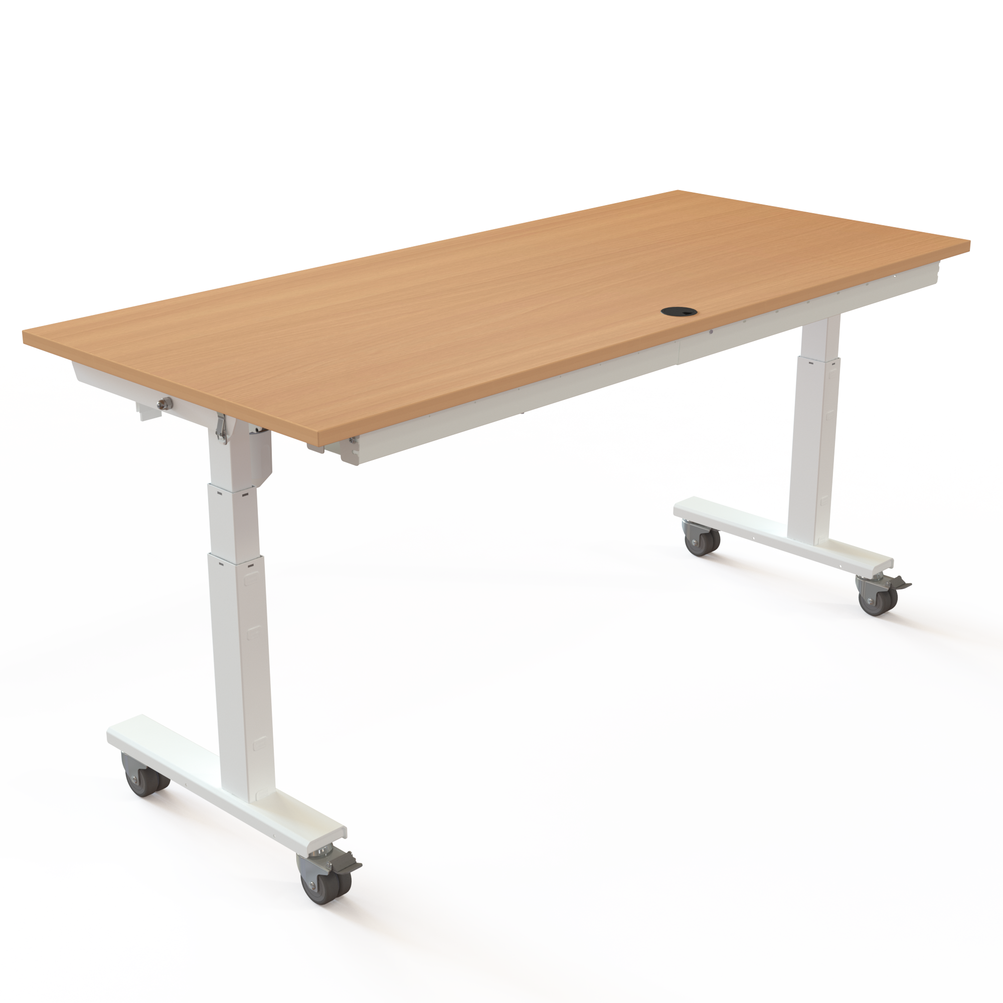 Electric Adjustable Desk | 180x80 cm | Beech with white frame