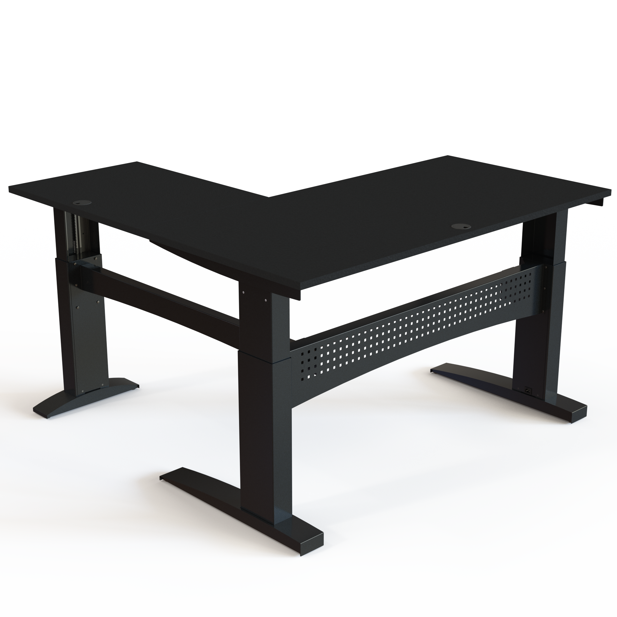 Electric Adjustable Desk | 160x160 cm | Black  with black frame