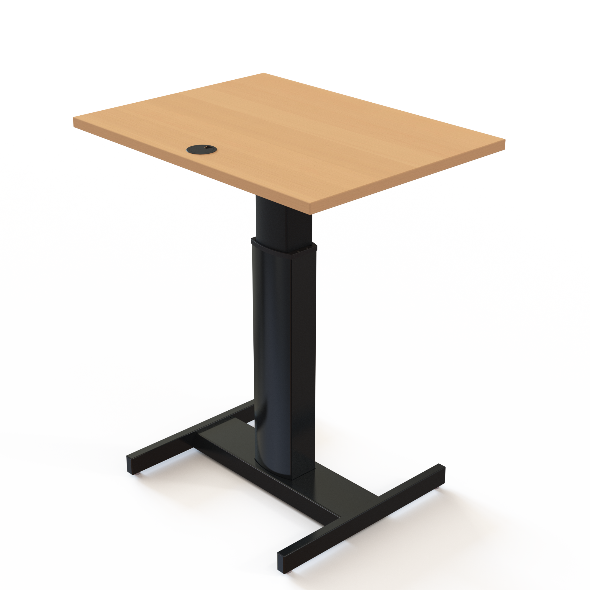 Electric Adjustable Desk | 80x60 cm | Beech with black frame