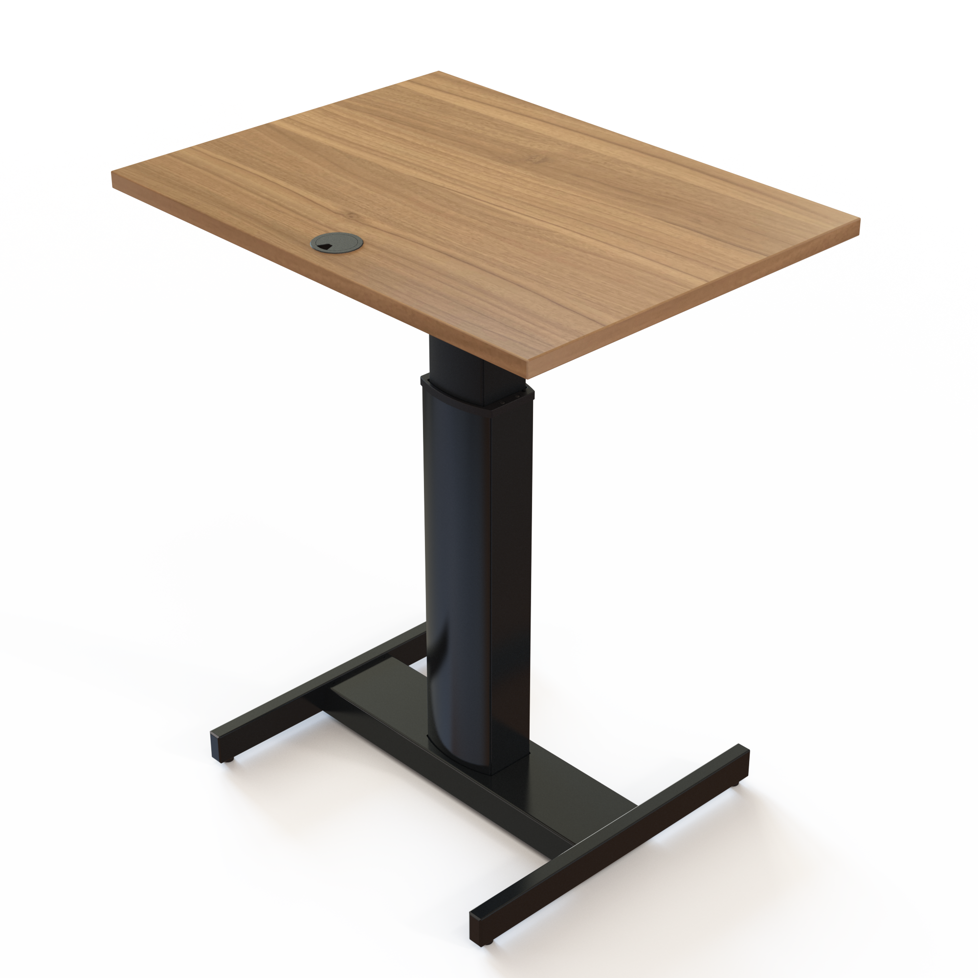 Electric Adjustable Desk | 80x60 cm | Walnut with black frame