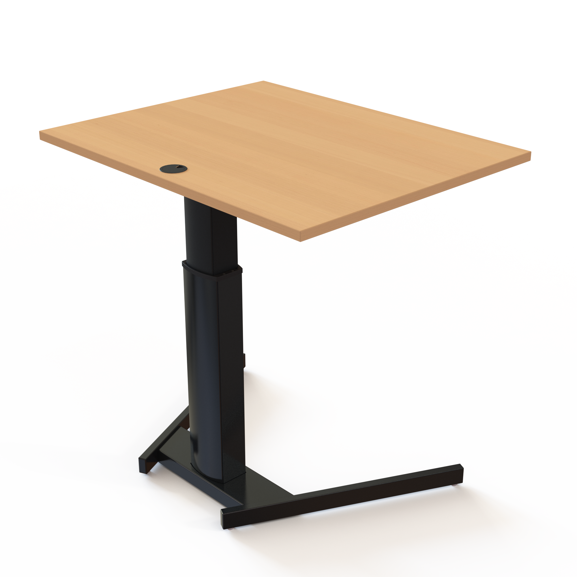 Electric Adjustable Desk | 100x80 cm | Beech with black frame