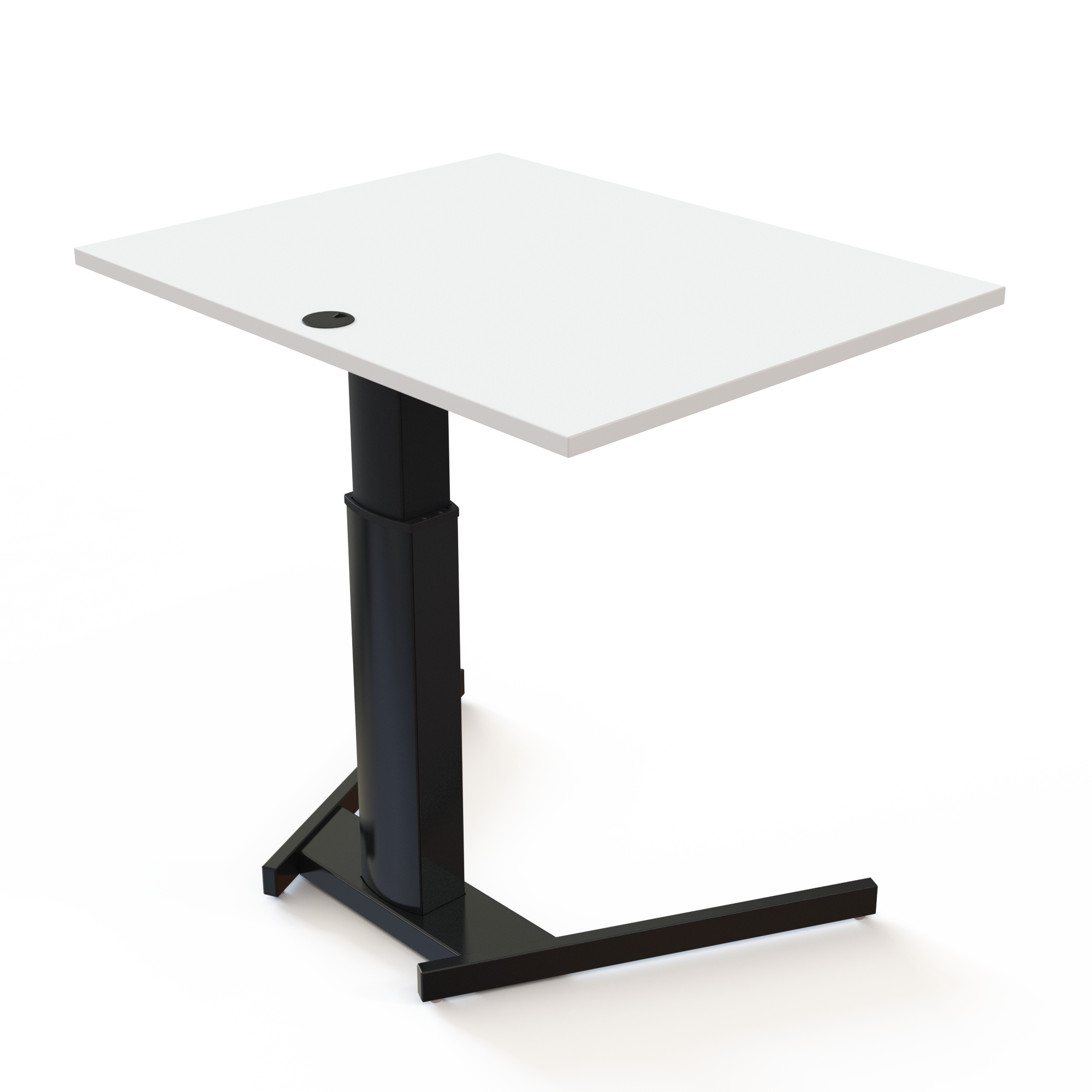 Electric Adjustable Desk | 100x80 cm | White with black frame