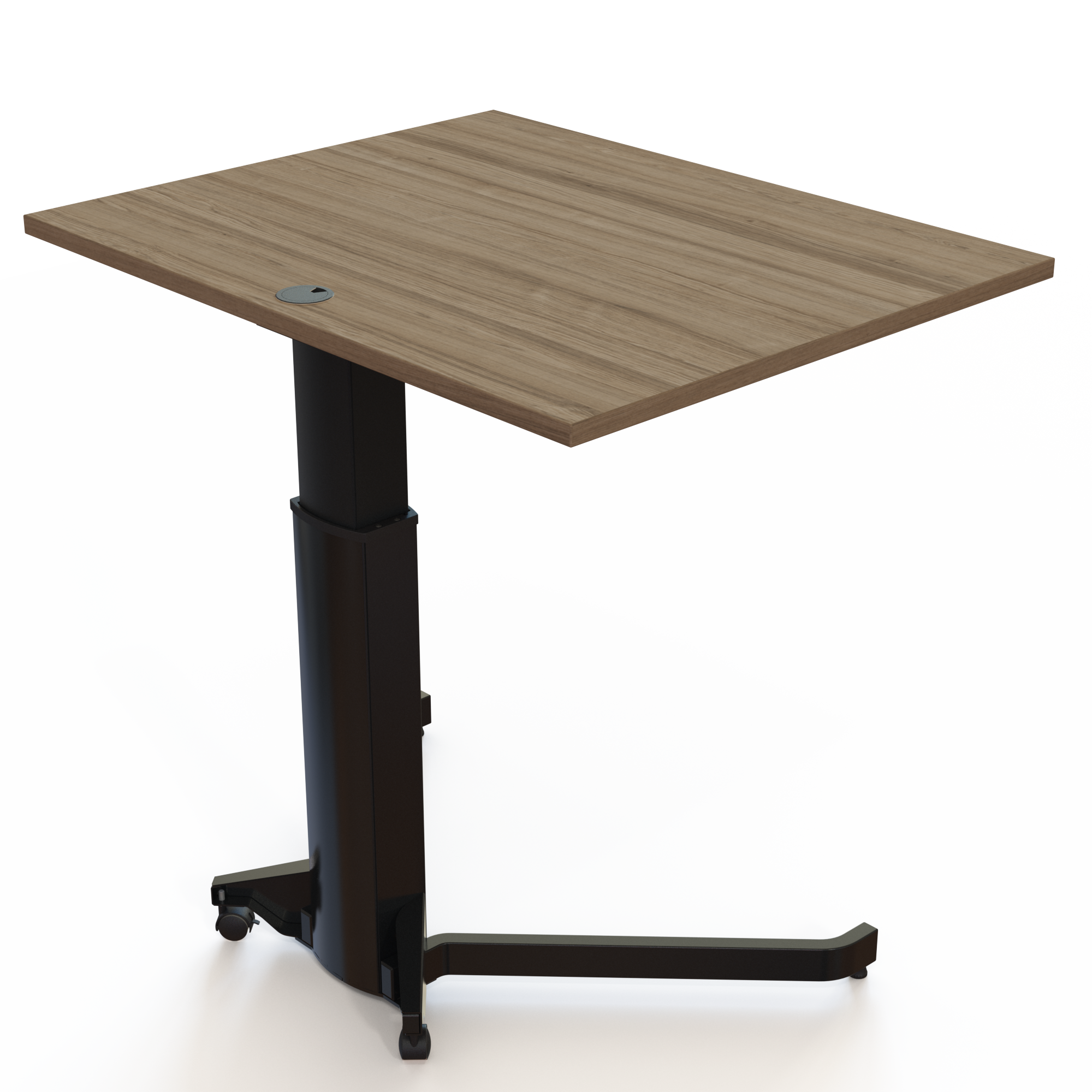 Electric Adjustable Desk | 100x80 cm | Walnut with black frame
