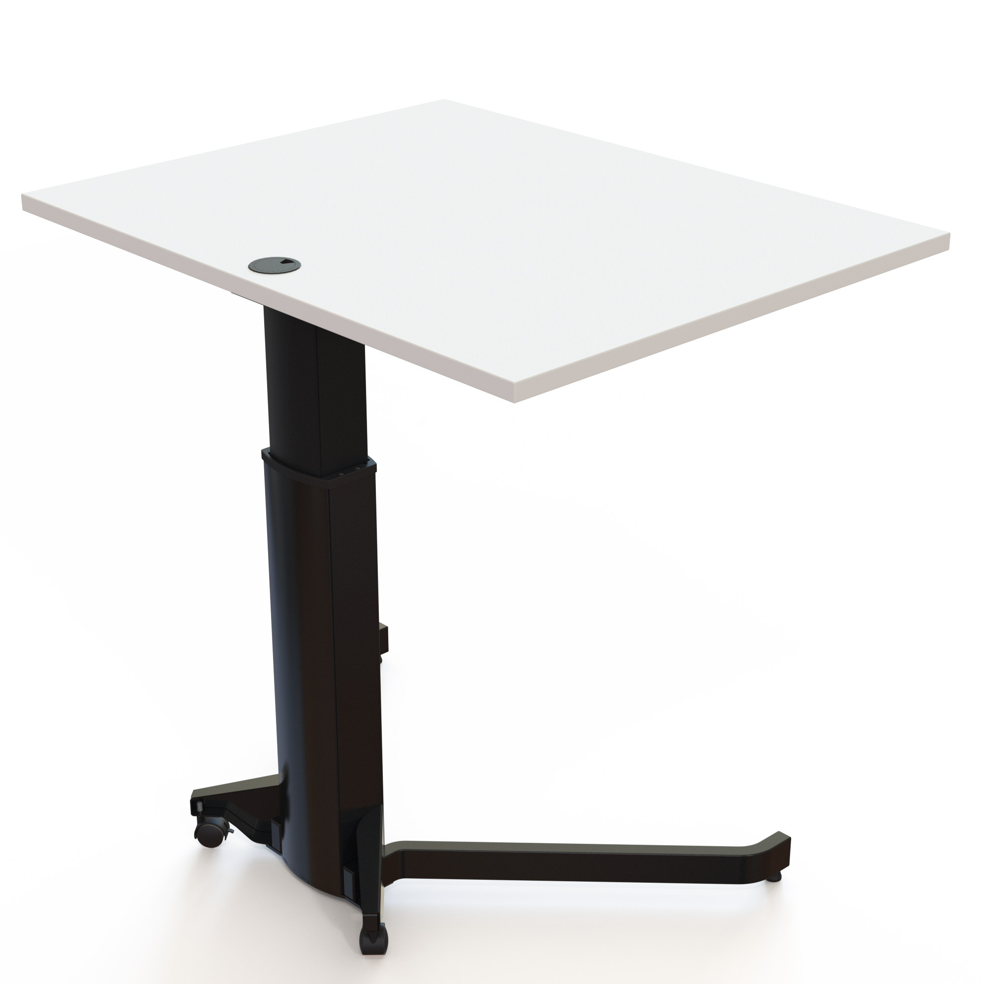 Electric Adjustable Desk | 100x80 cm | White with black frame