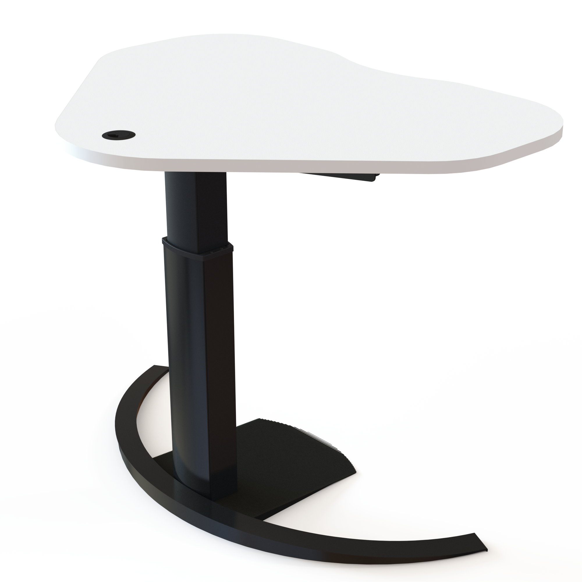 Electric Adjustable Desk | 117x90 cm | White with black frame