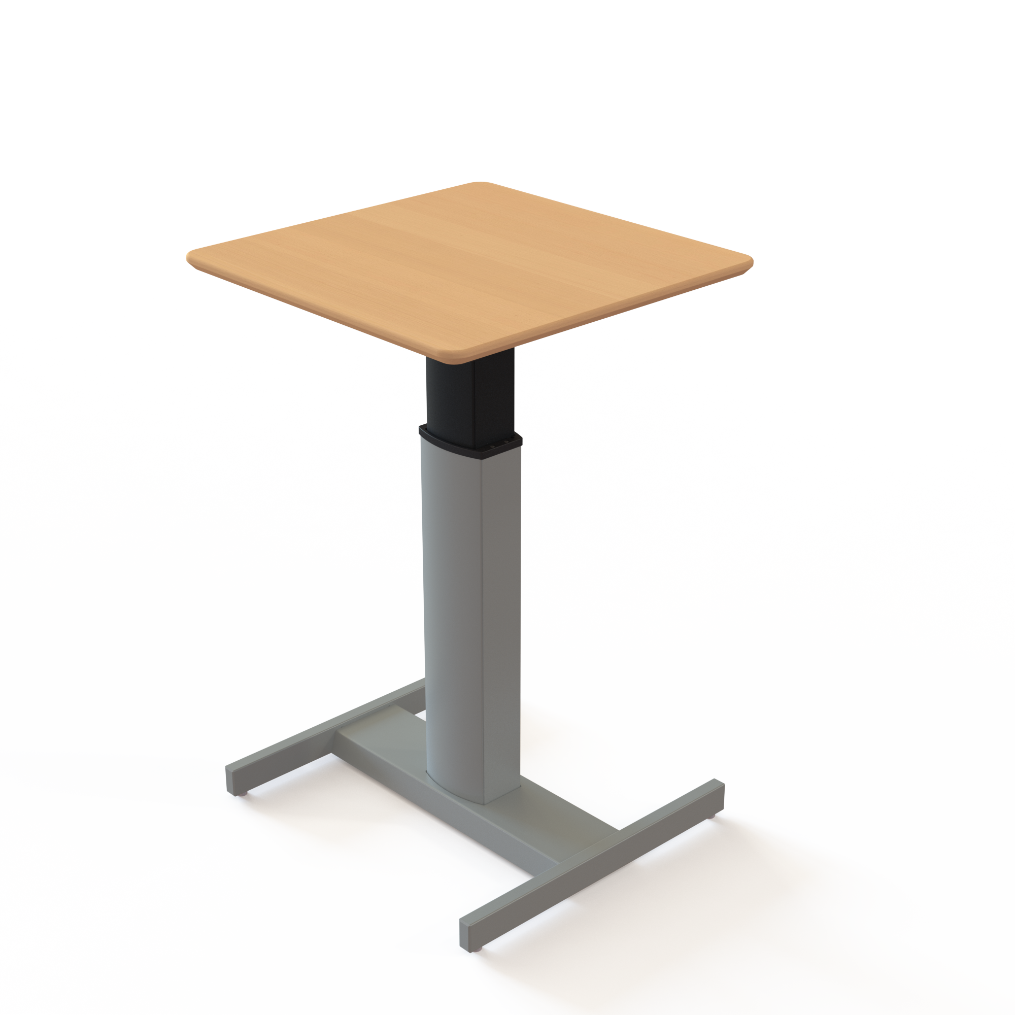 Electric Adjustable Desk | 60x60 cm | Beech with silver frame