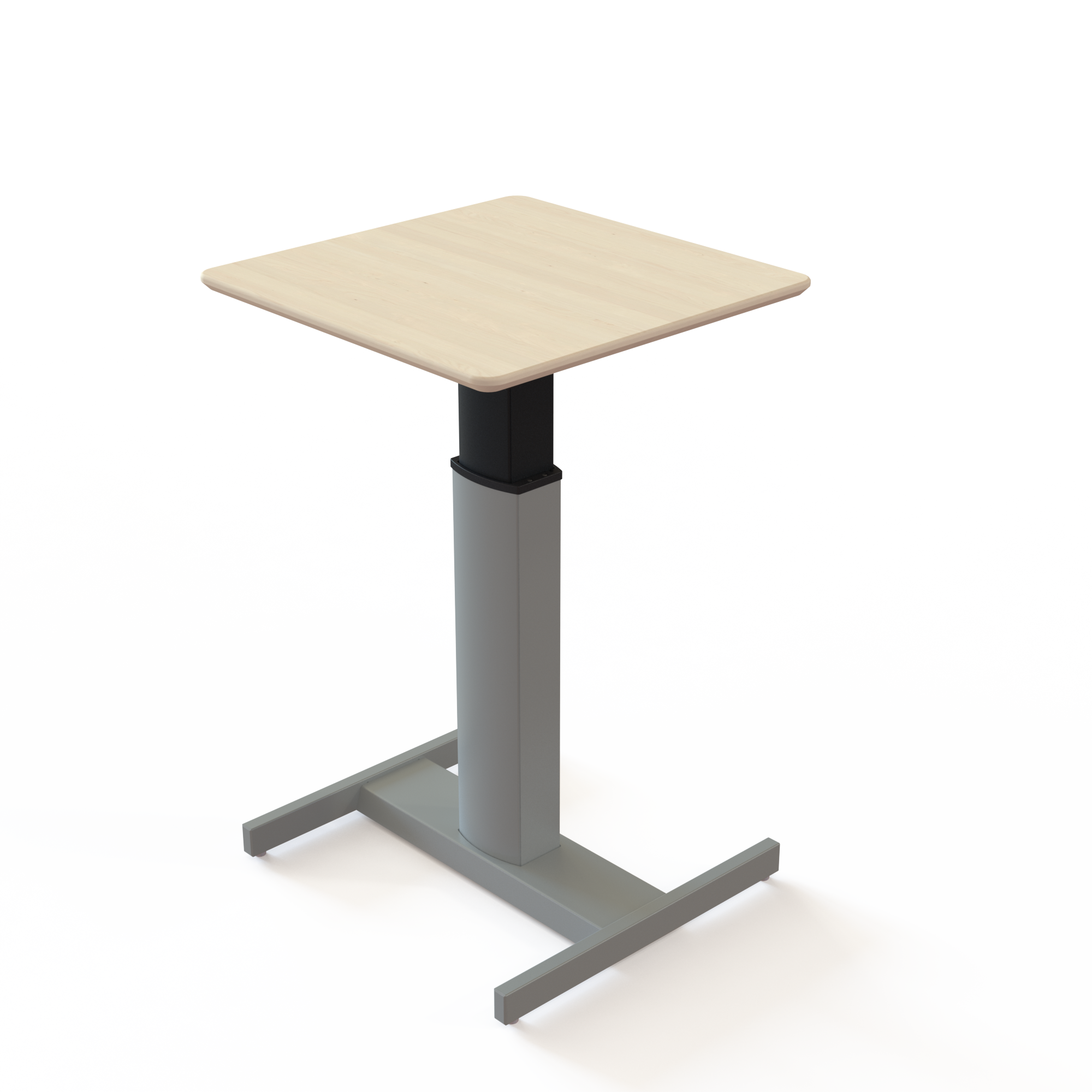 Electric Adjustable Desk | 60x60 cm | Maple with silver frame