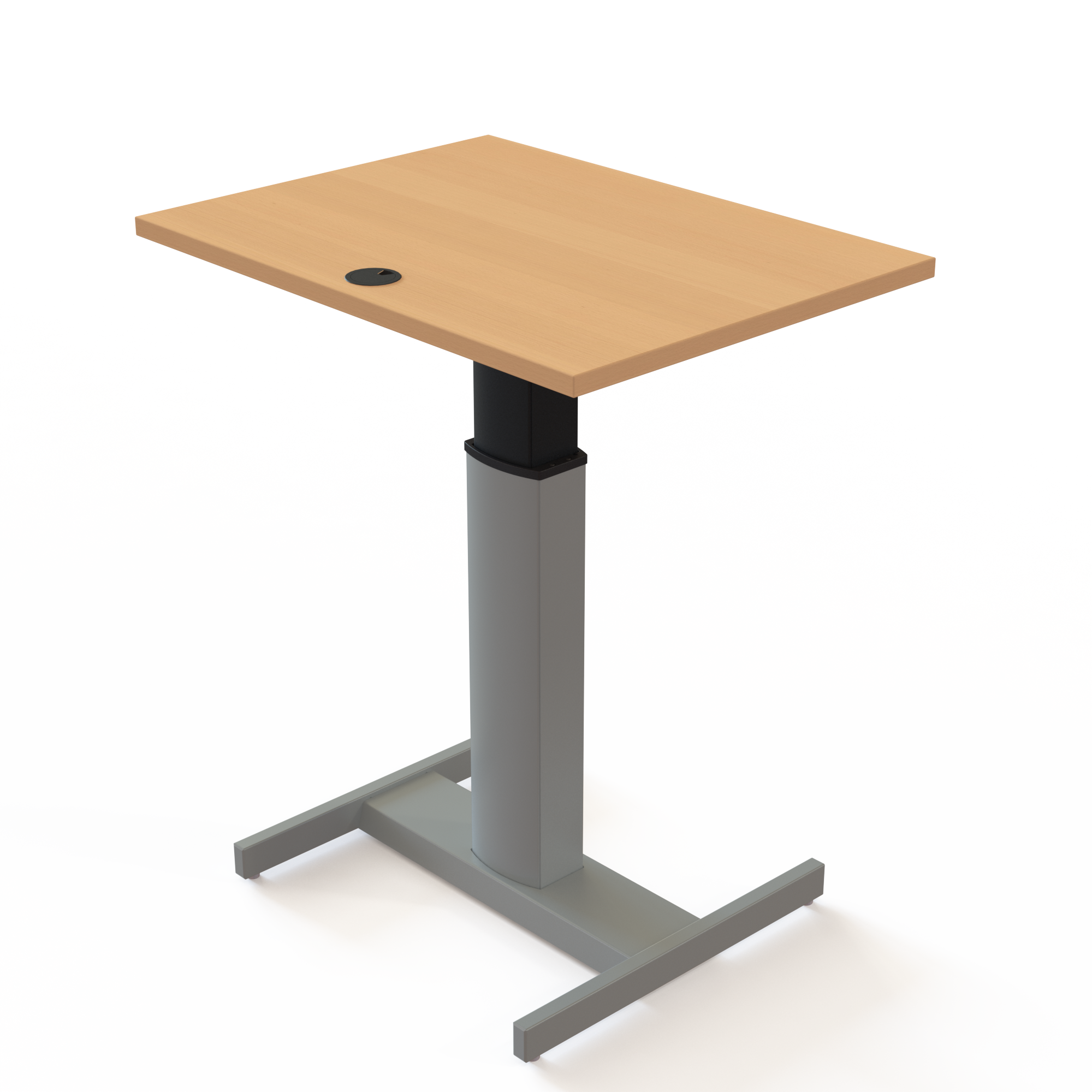 Electric Adjustable Desk | 80x60 cm | Beech with silver frame