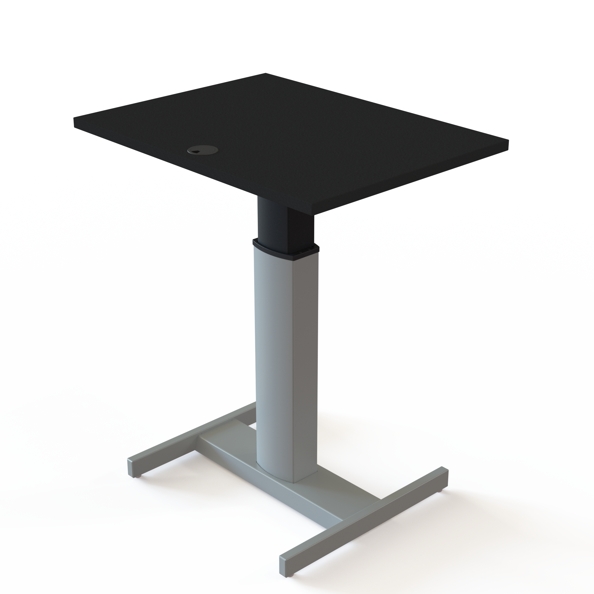 Electric Adjustable Desk | 80x60 cm | Black  with silver frame