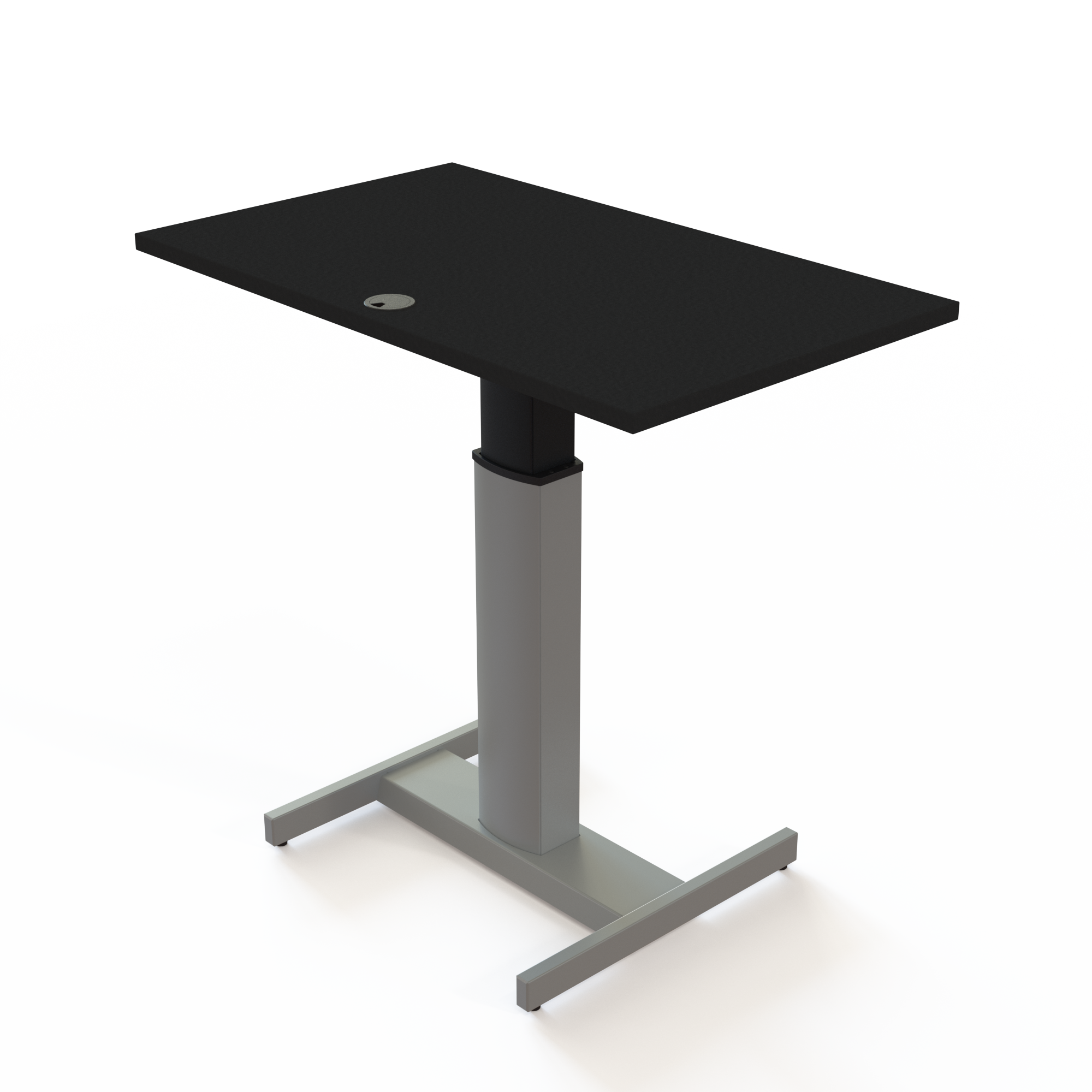 Electric Adjustable Desk | 100x60 cm | Black  with silver frame