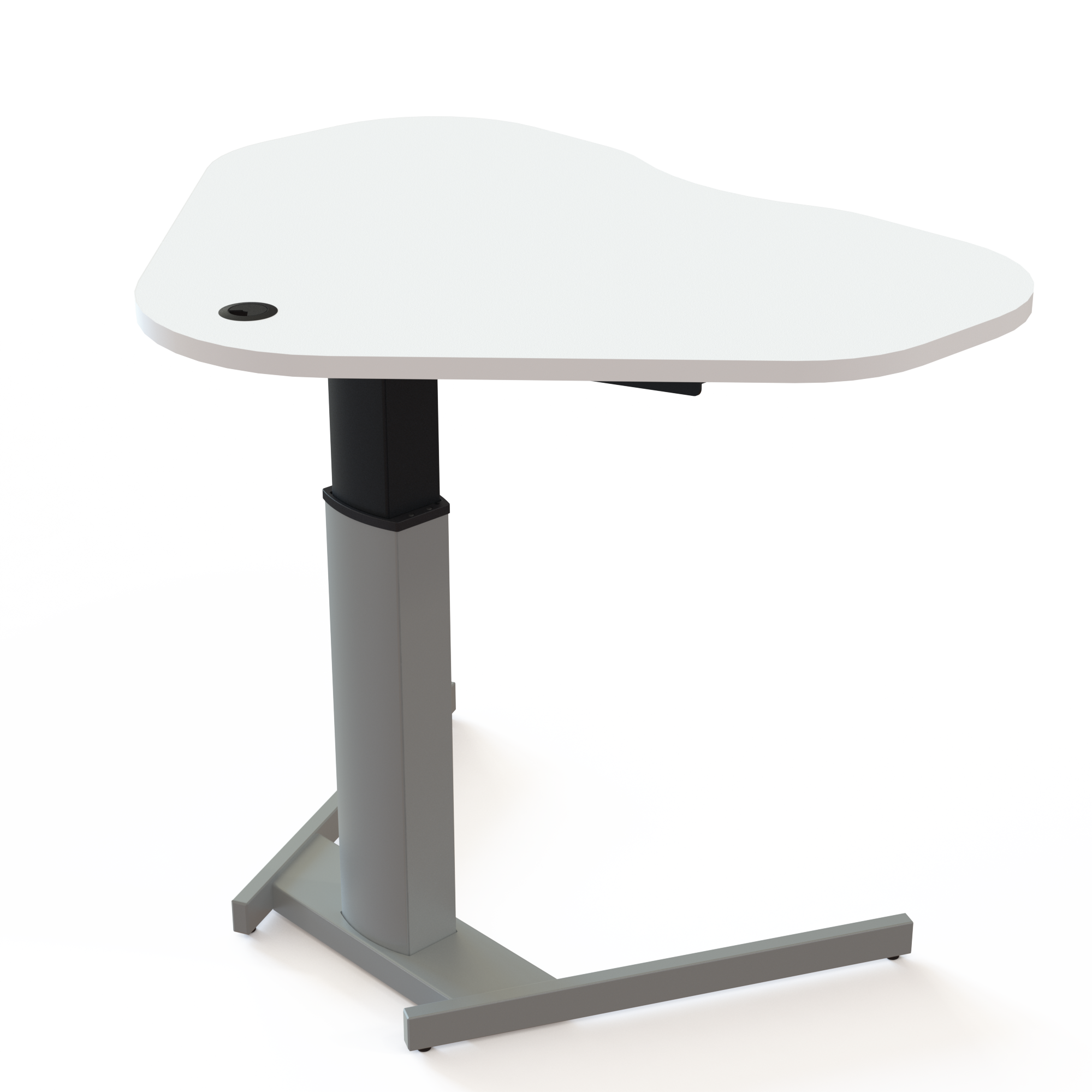 Electric Adjustable Desk | 117x90 cm | White with silver frame