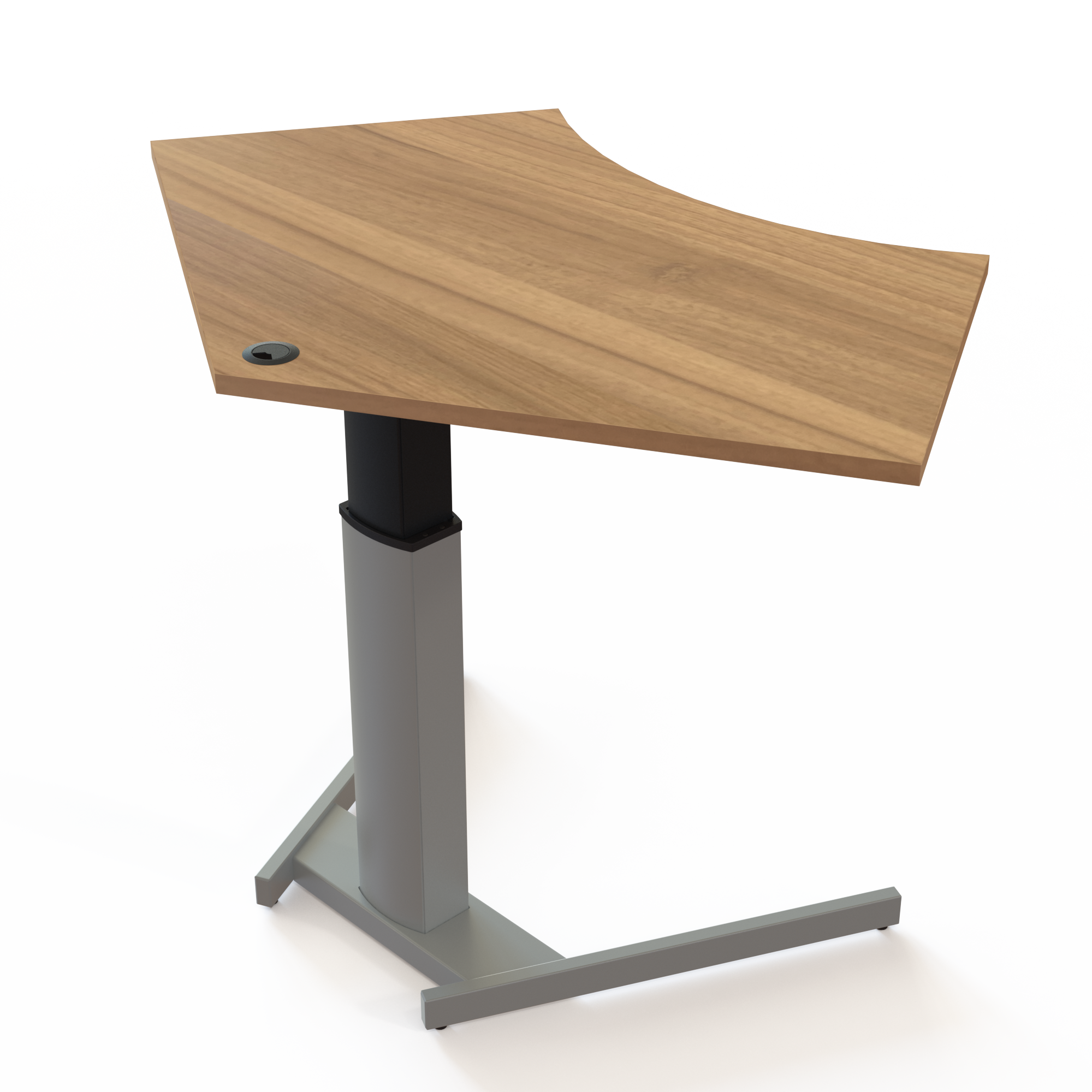 Electric Adjustable Desk | 138x92 cm | Walnut with silver frame