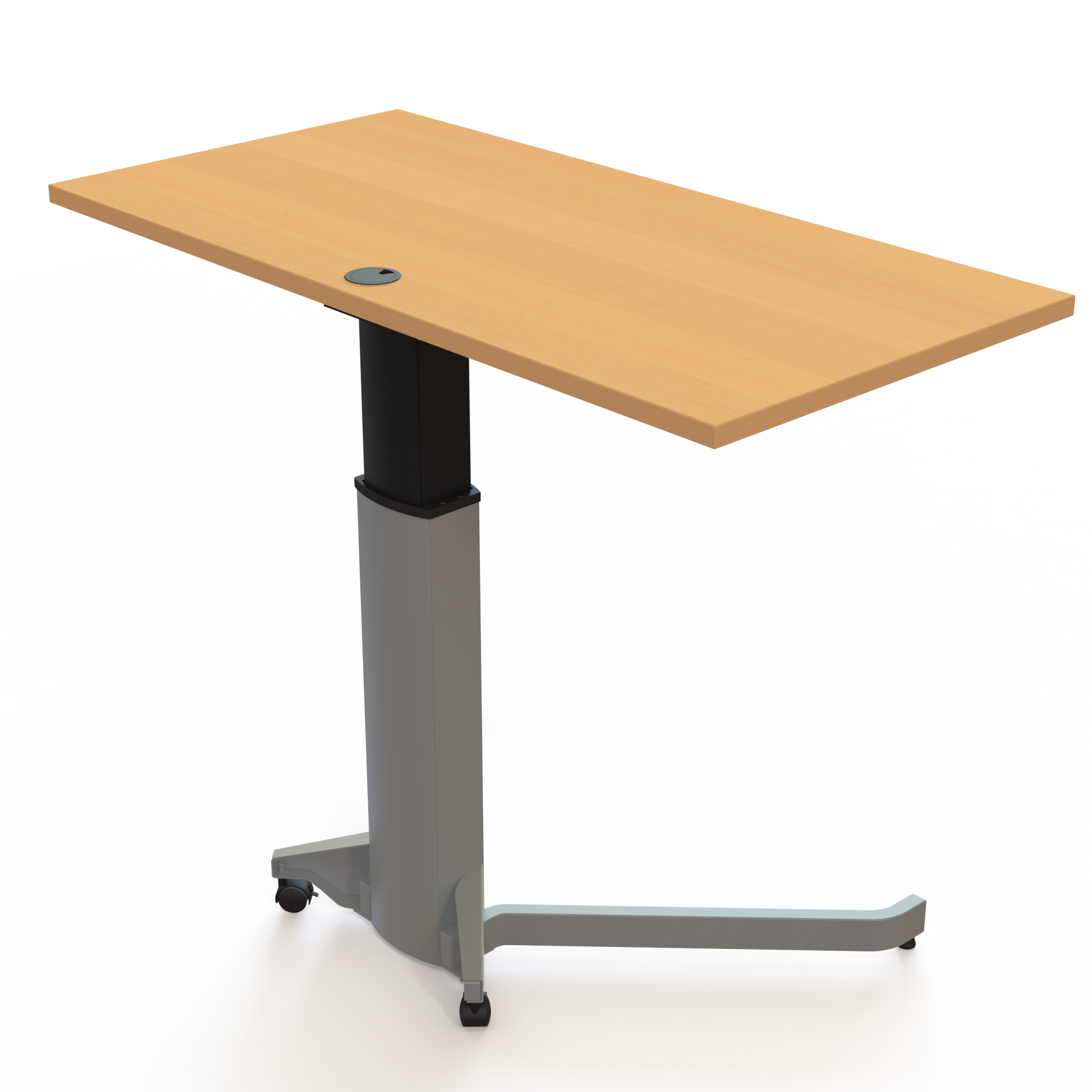 Electric Adjustable Desk | 120x60 cm | Beech with silver frame