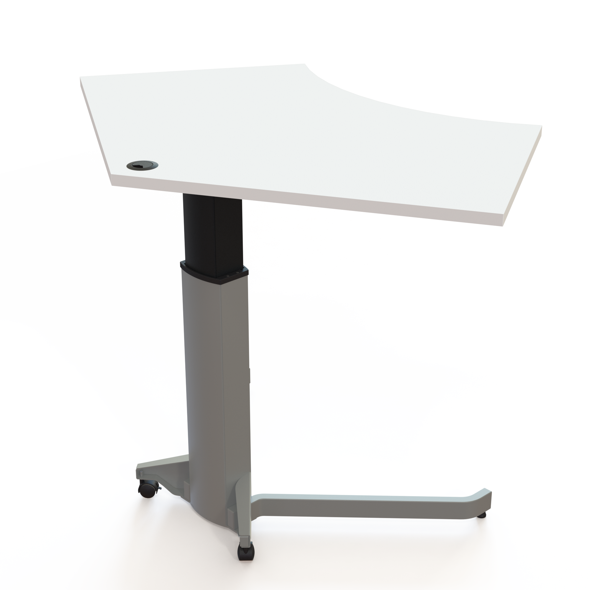 Electric Adjustable Desk | 138x92 cm | White with silver frame