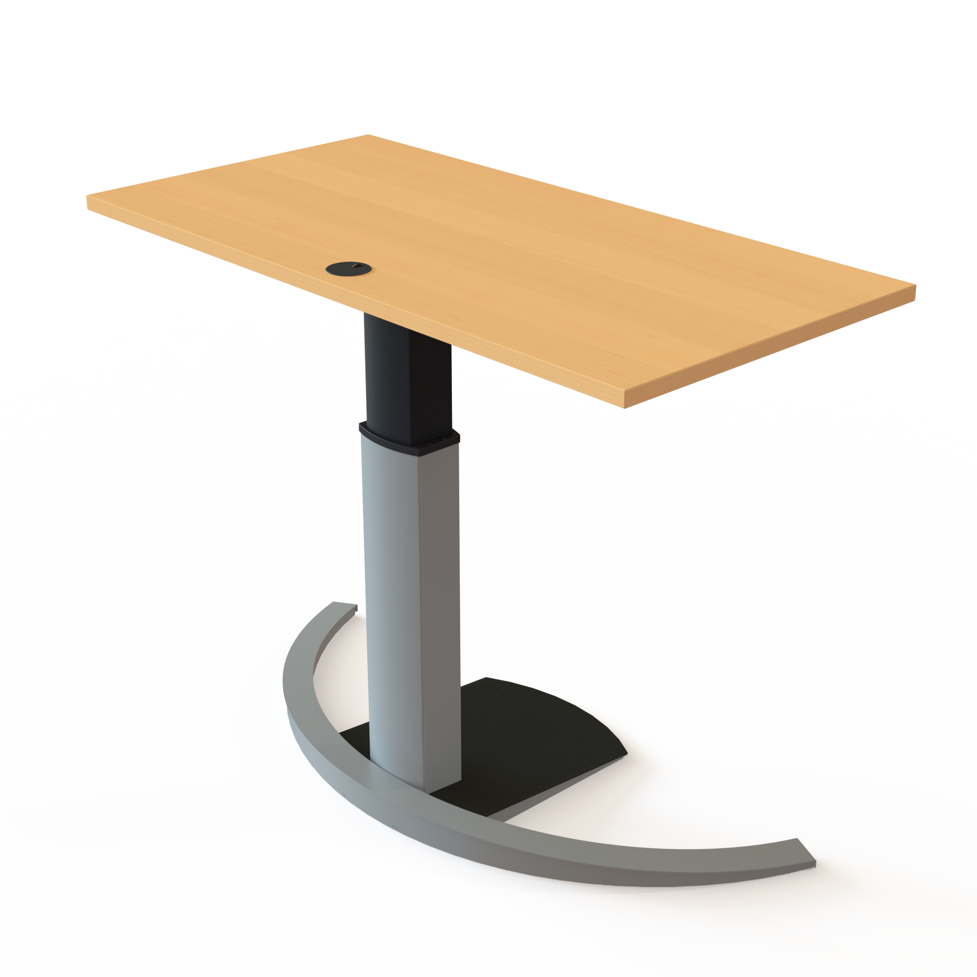 Electric Adjustable Desk | 120x60 cm | Beech with silver frame