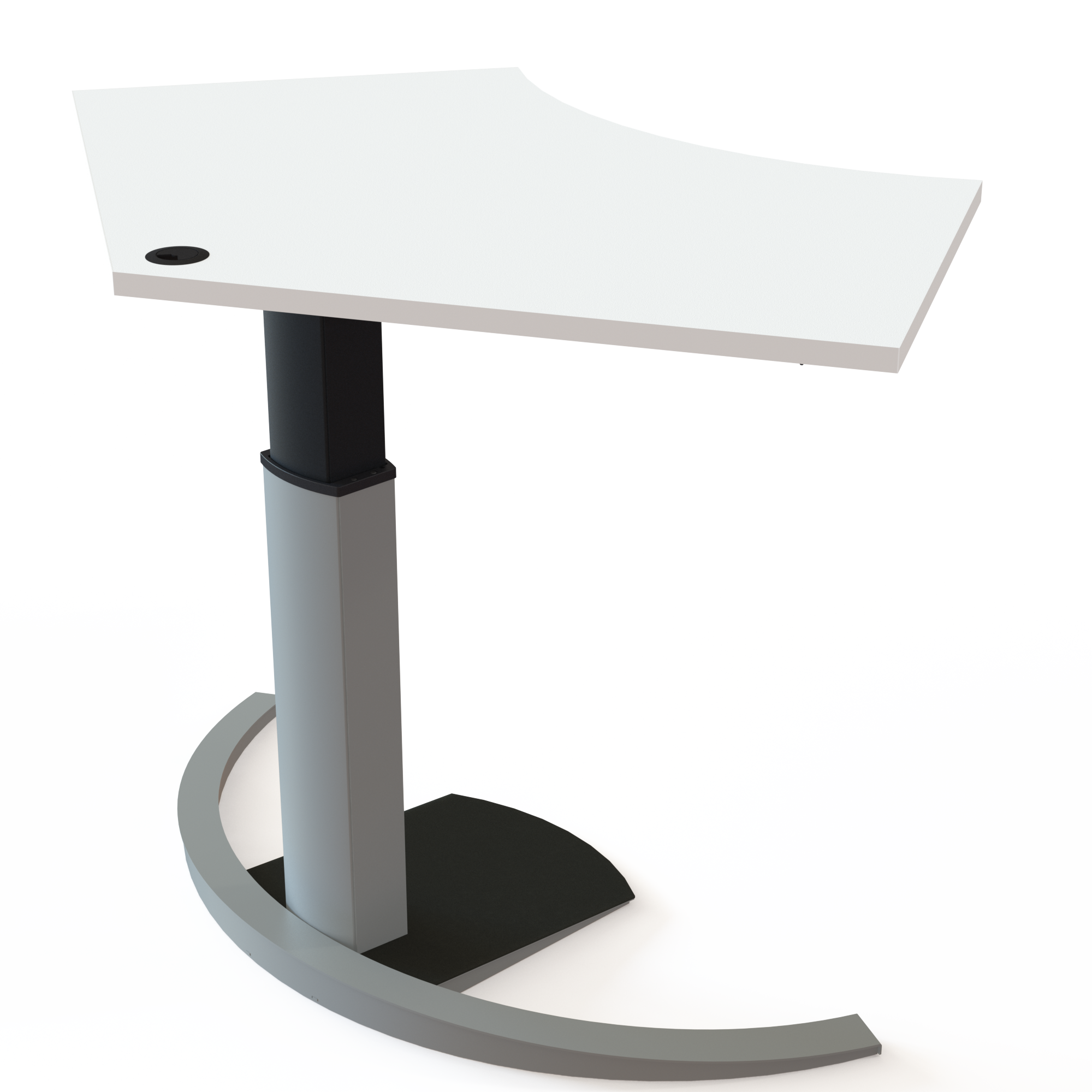 Electric Adjustable Desk | 138x92 cm | White with silver frame