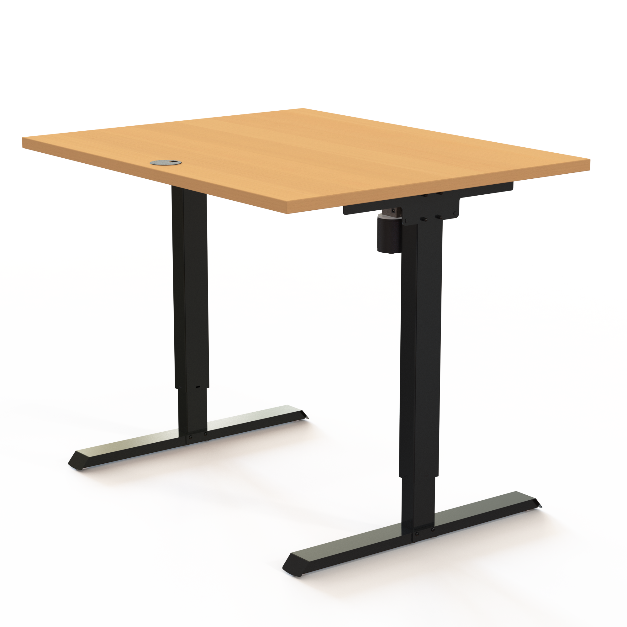 Electric Adjustable Desk | 100x80 cm | Beech with black frame