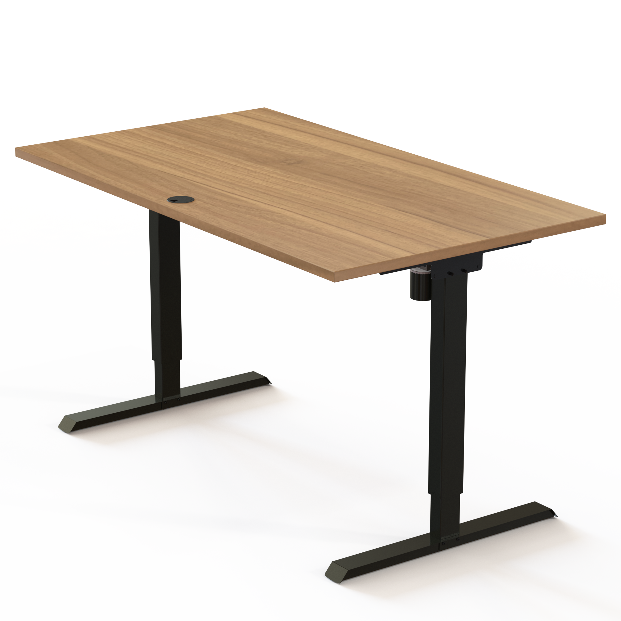 Electric Adjustable Desk | 140x80 cm | Walnut with black frame